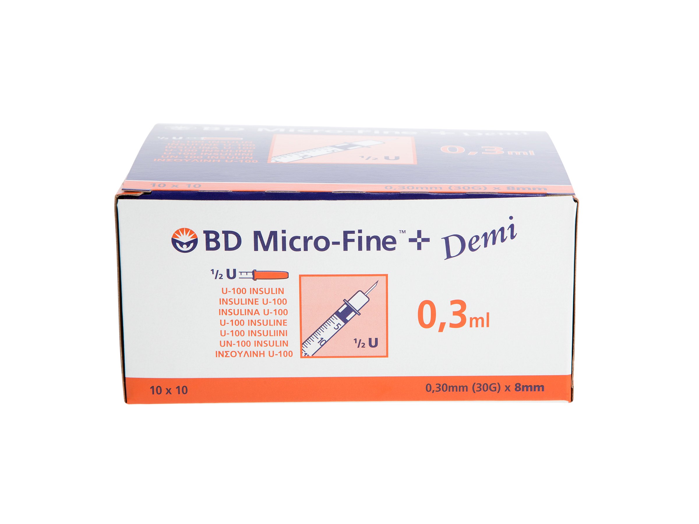 BD Micro-Fine+ sprøyter, 0,3 ml x 8 mm, 100 stk.