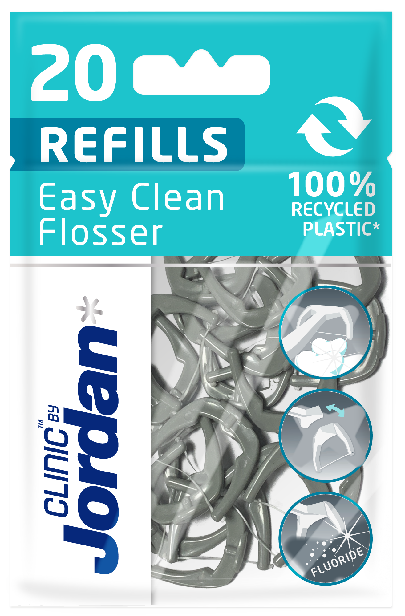 Jordan Clinic Easy Clean Floss Refill, 20 stk