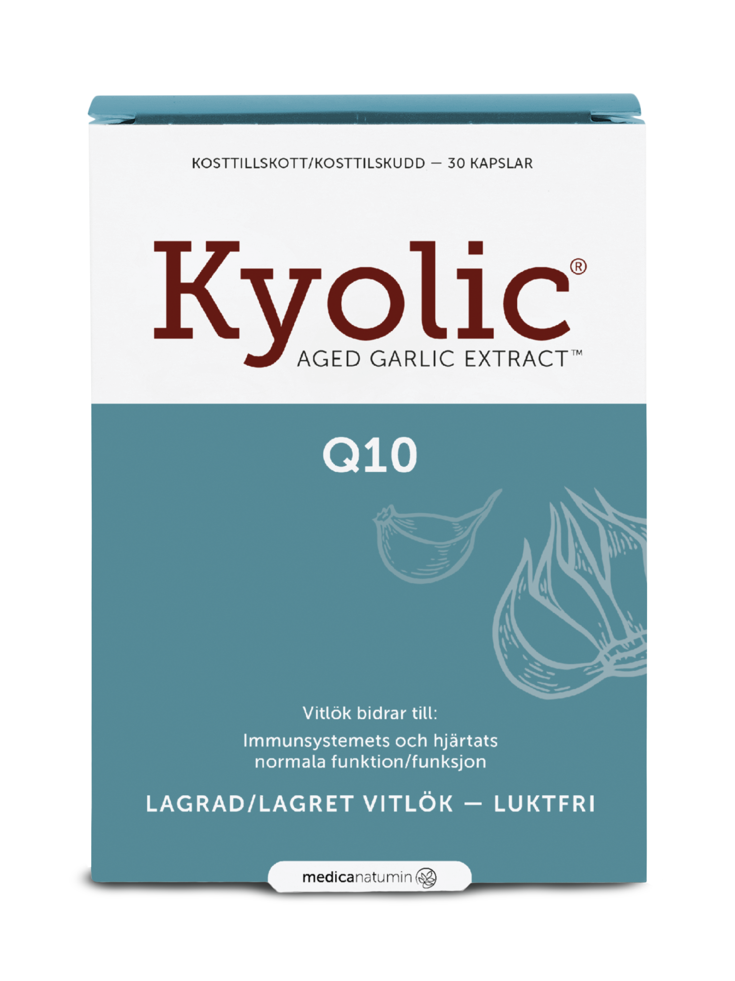 Kyolic Aged Garlic Extract + Q10, kapsler, 30 stk.