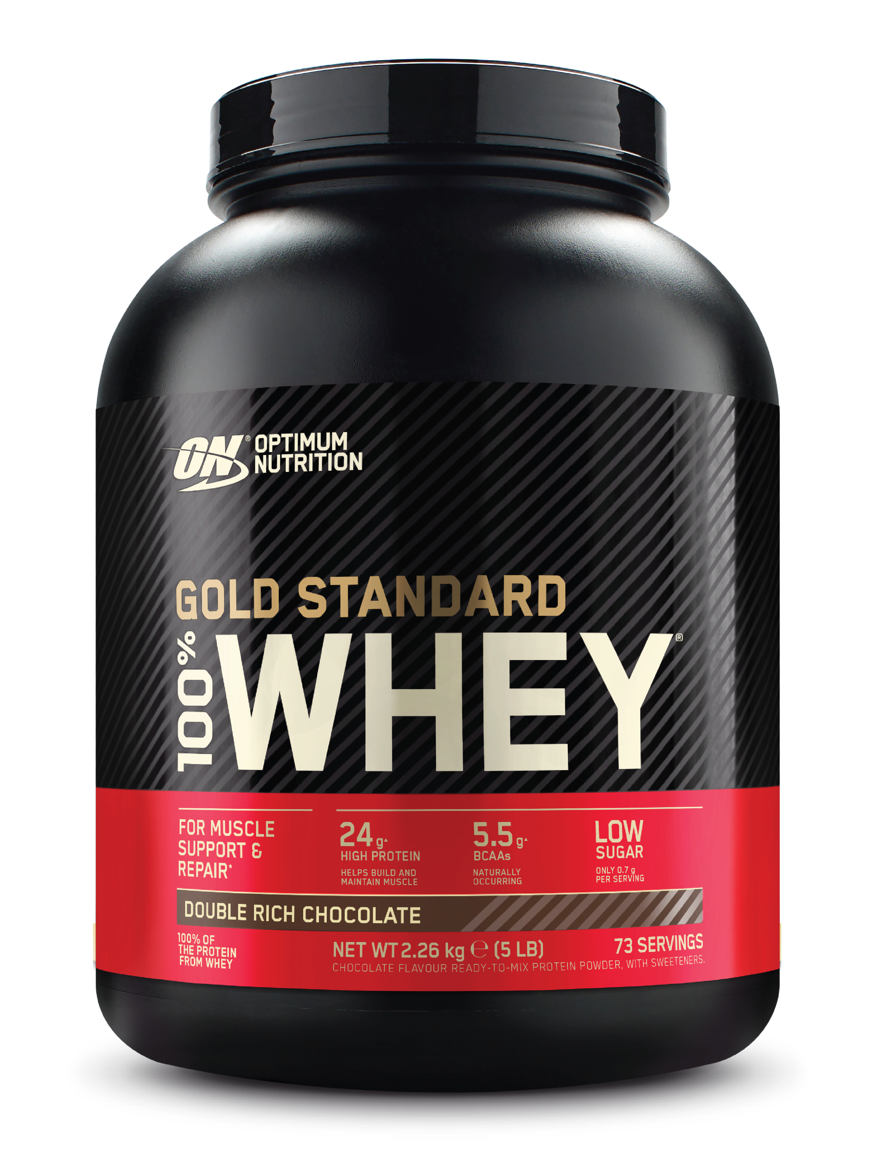 Optimum Nutrition 100% Whey GOLD Standard Whey, Double Rich Chocolate, 2,26 kg