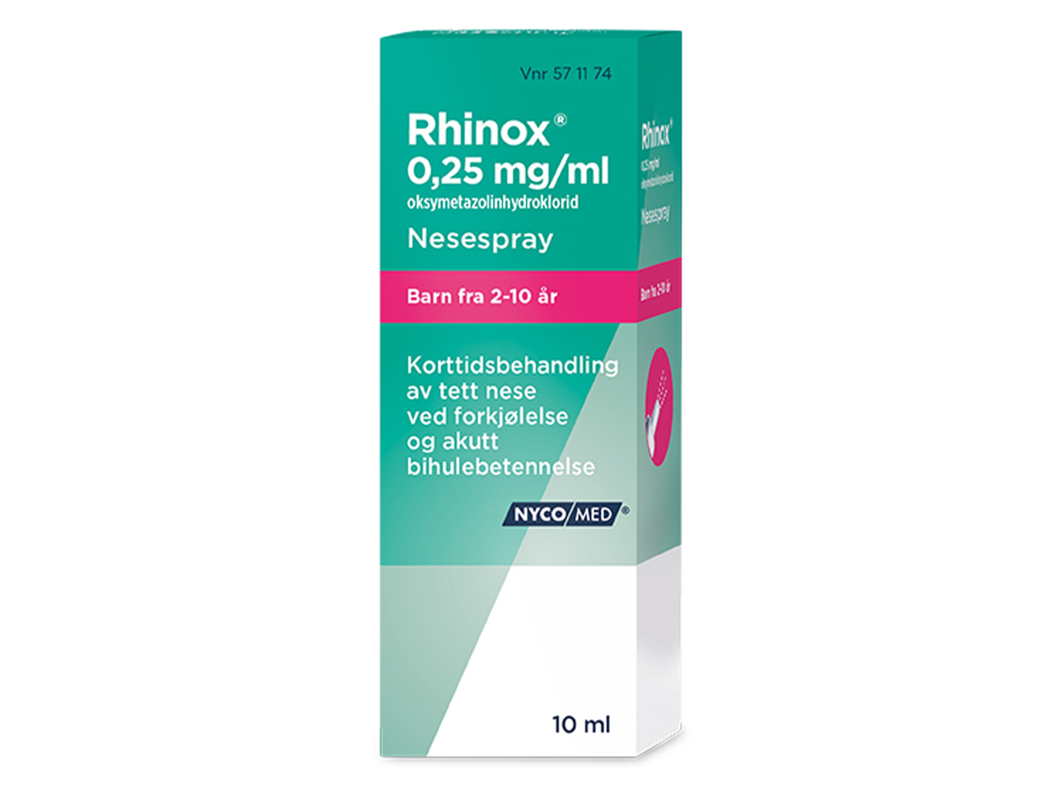 Rhinox Nesespray 0,25mg/ml, 10 ml.