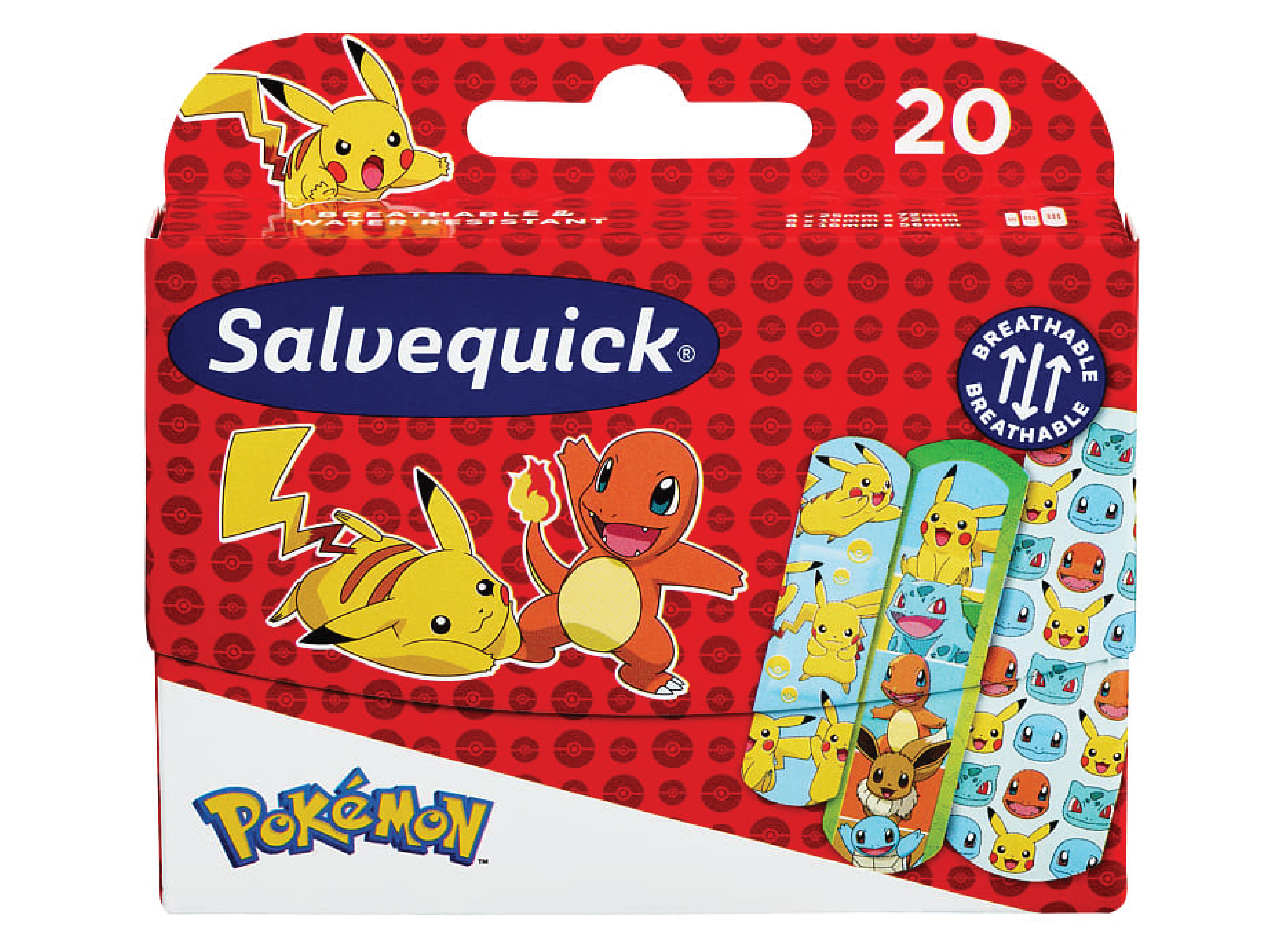 Salvequick Pokémon Plaster, 20 stk.
