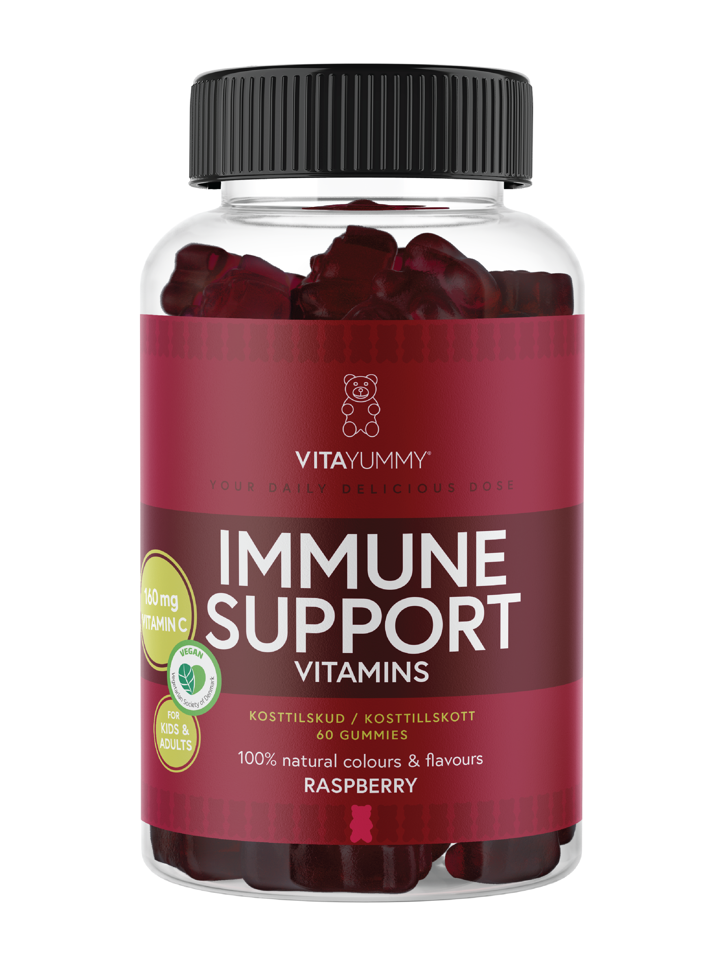 VitaYummy Immune Support Vitamins, Bringebær, 60 stk.