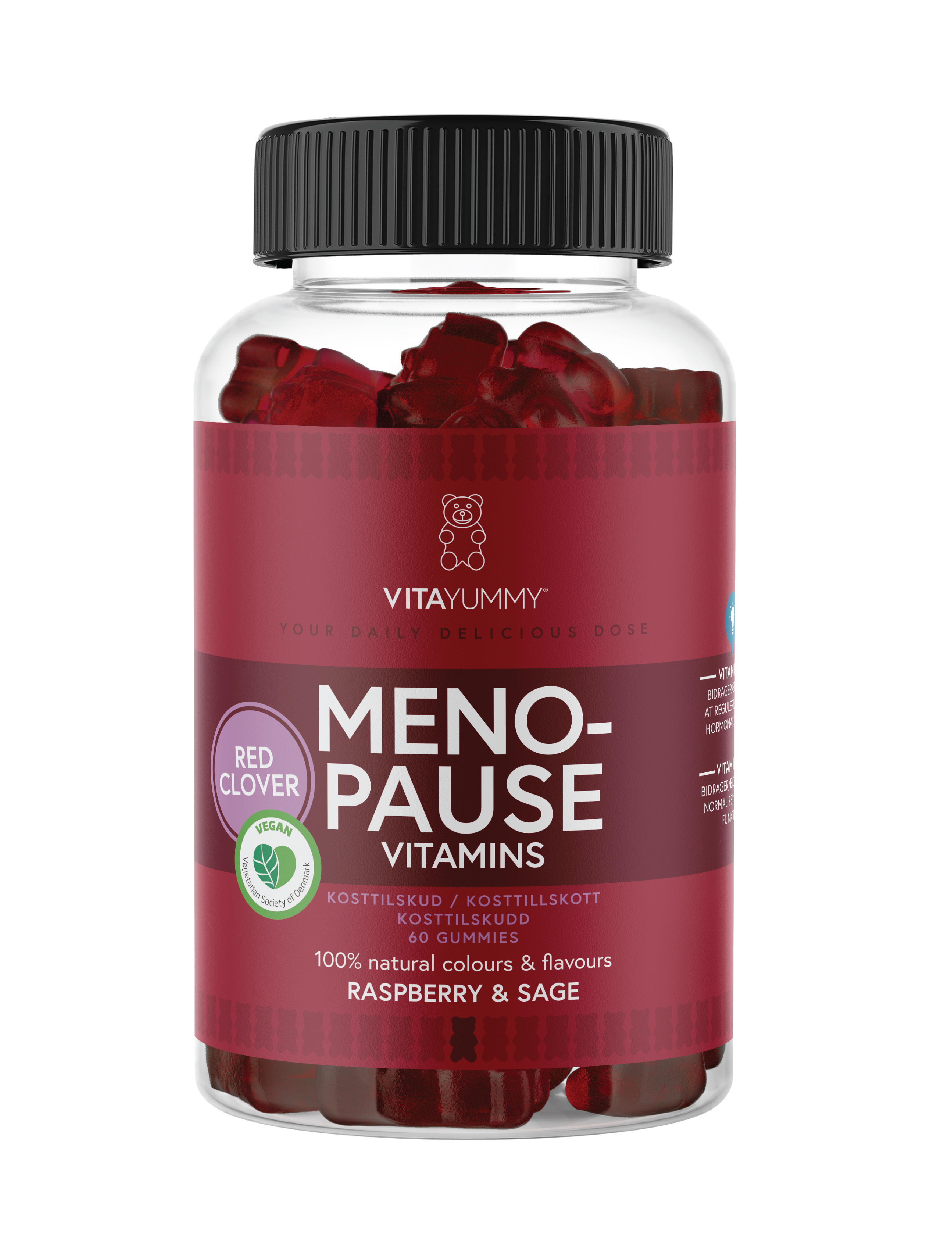 VitaYummy Menopause Vitamins, Bringebær & salvie, 60 stk.
