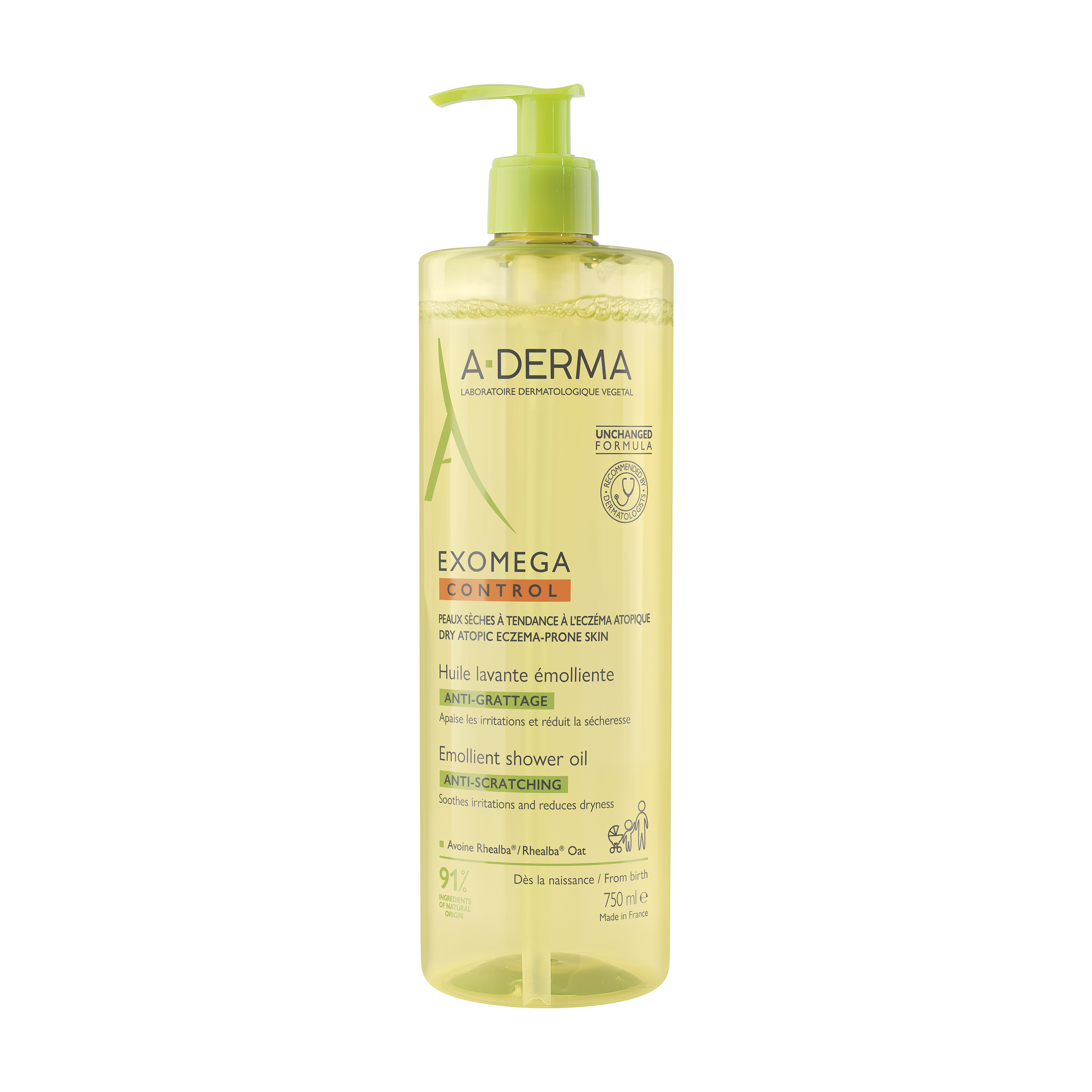 A-Derma Exomega Control Shower Oil, 750 ml