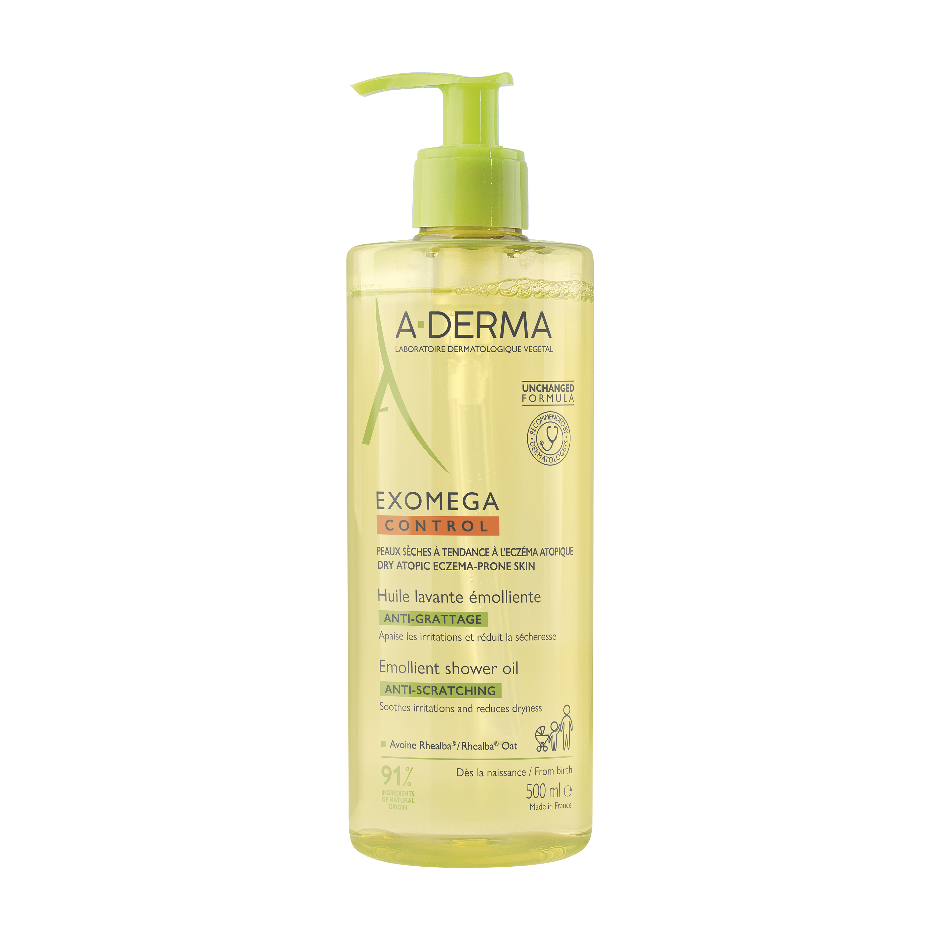 A-Derma Exomega Control Shower Oil, 500 ml