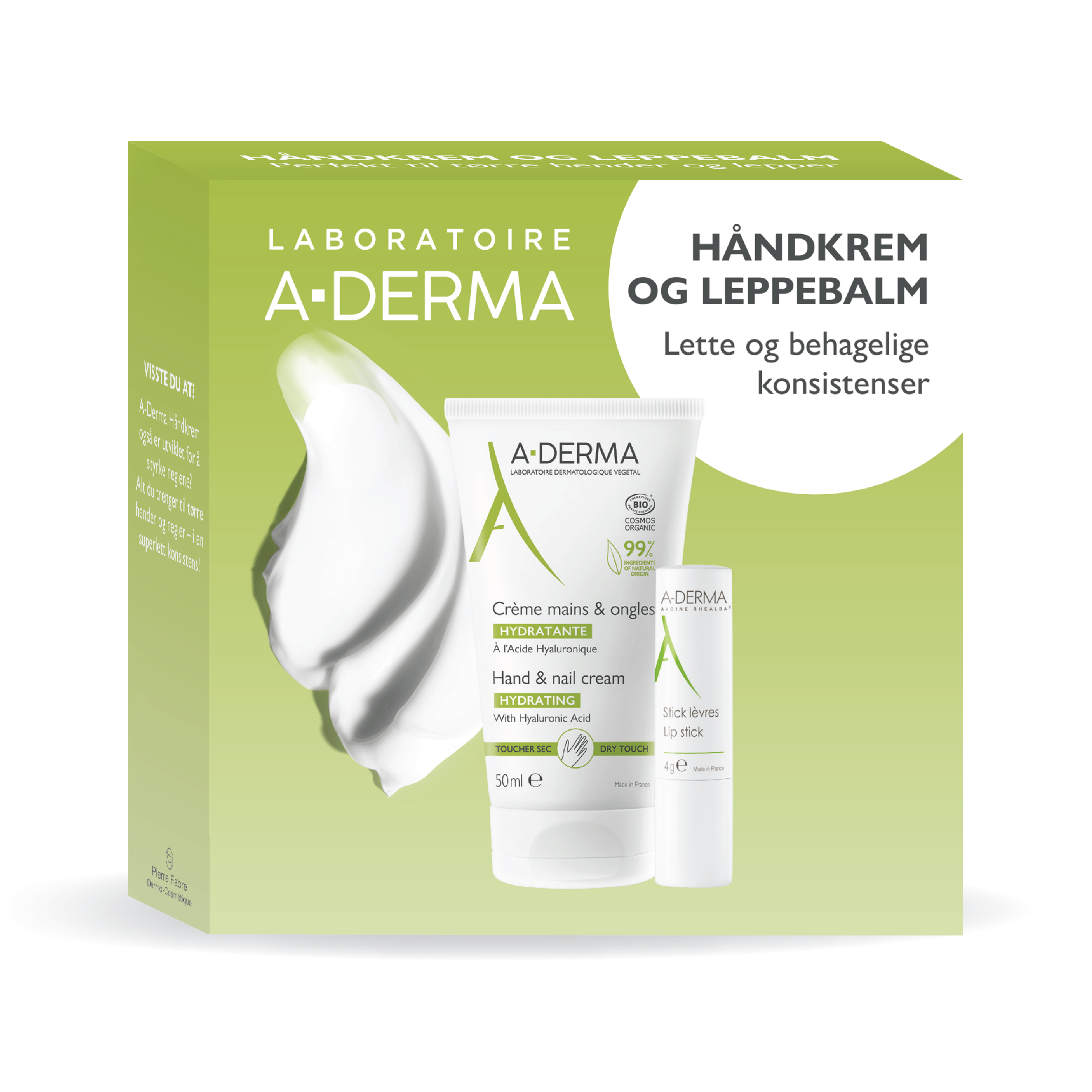 A-Derma Hånd & Leppe Gavesett, 1 sett