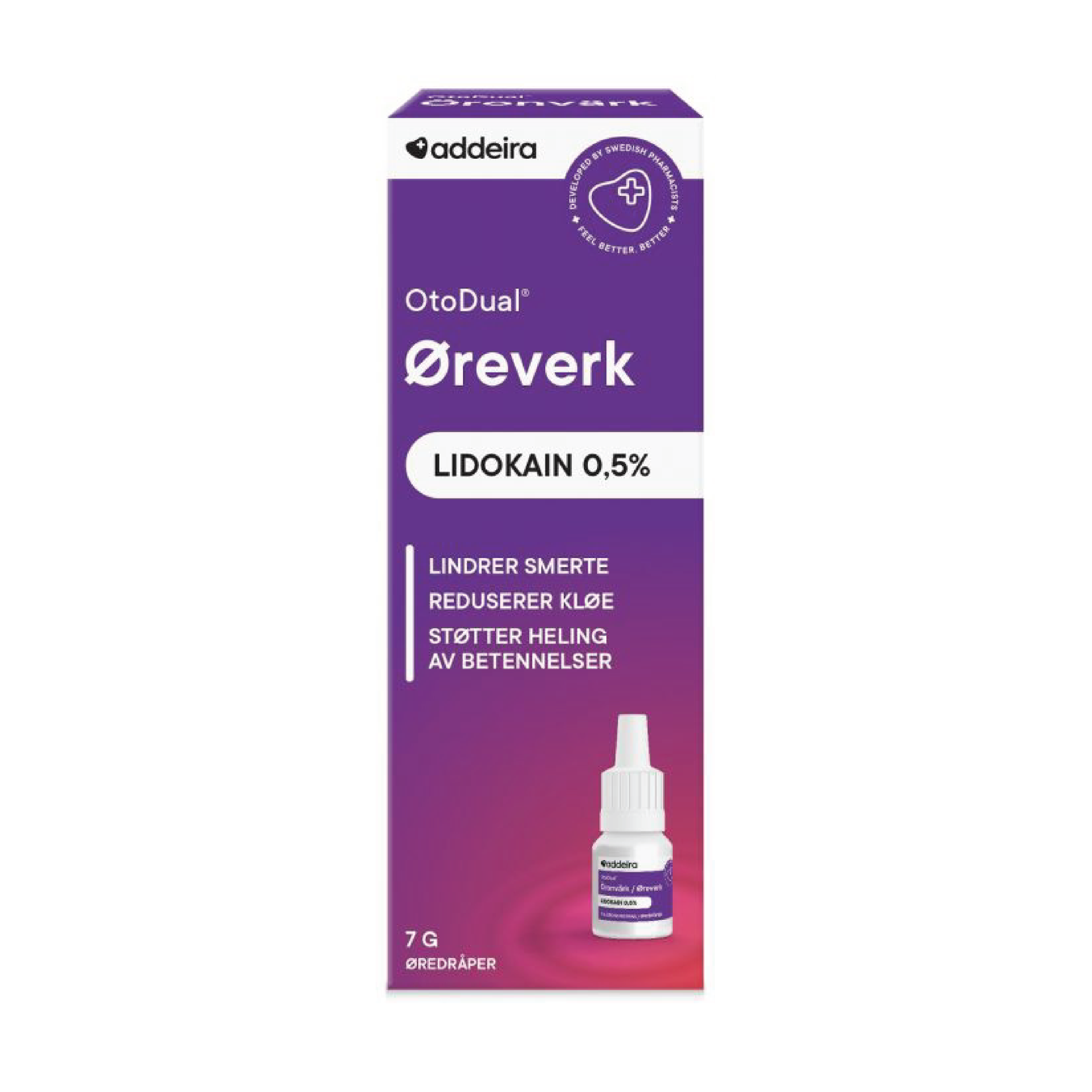 Addeira OtoDual Øreverk Øredråper, 7 g