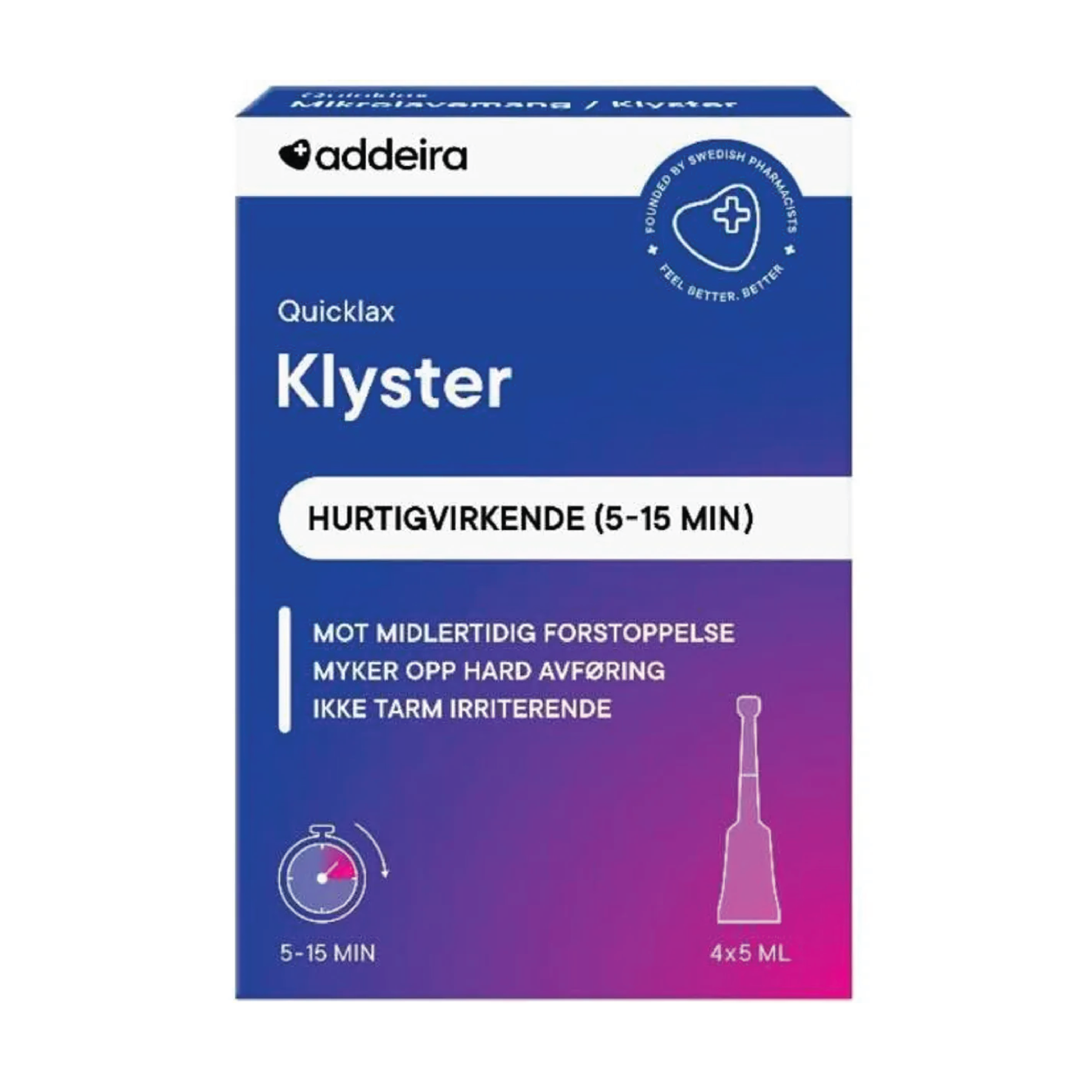 Addeira Quicklax klyster, 4x5 ml