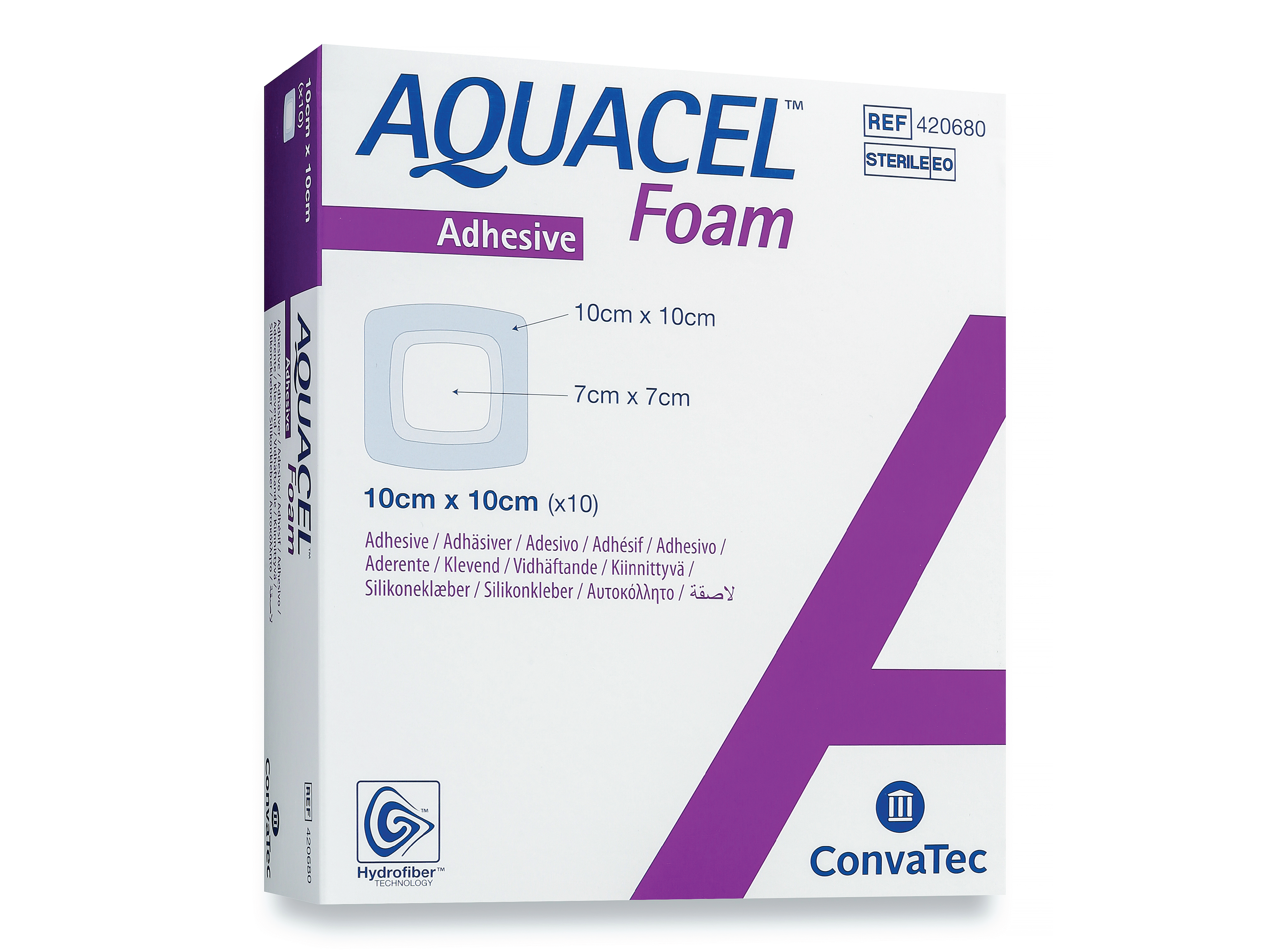 Aquacel Foam Adhesive skumbandasje 10x10 cm, 10 stk.