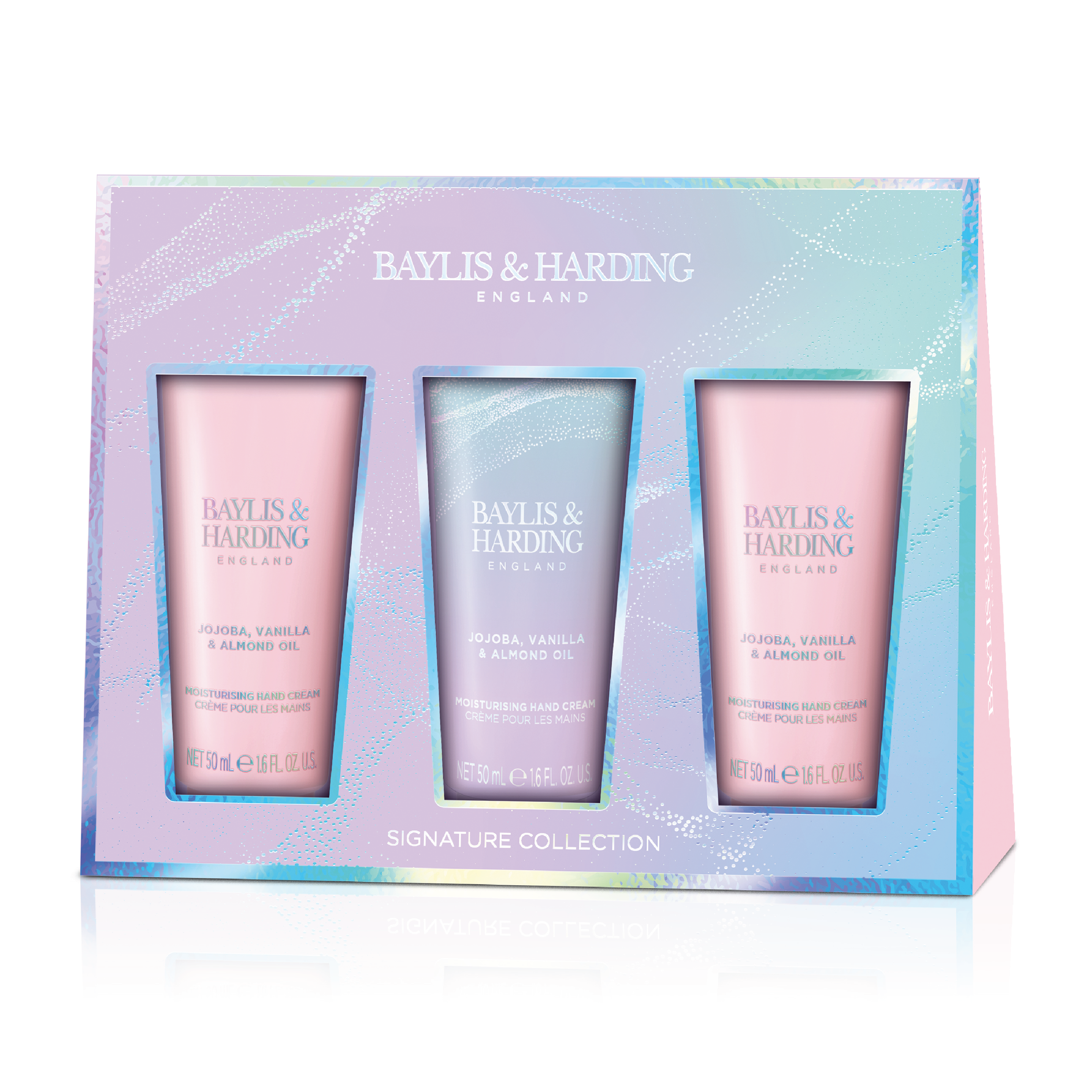 Baylis & Harding Jojoba, Vanilla & Almond Oil Hand Cream Trio Gift Set, 3 x 50 ml