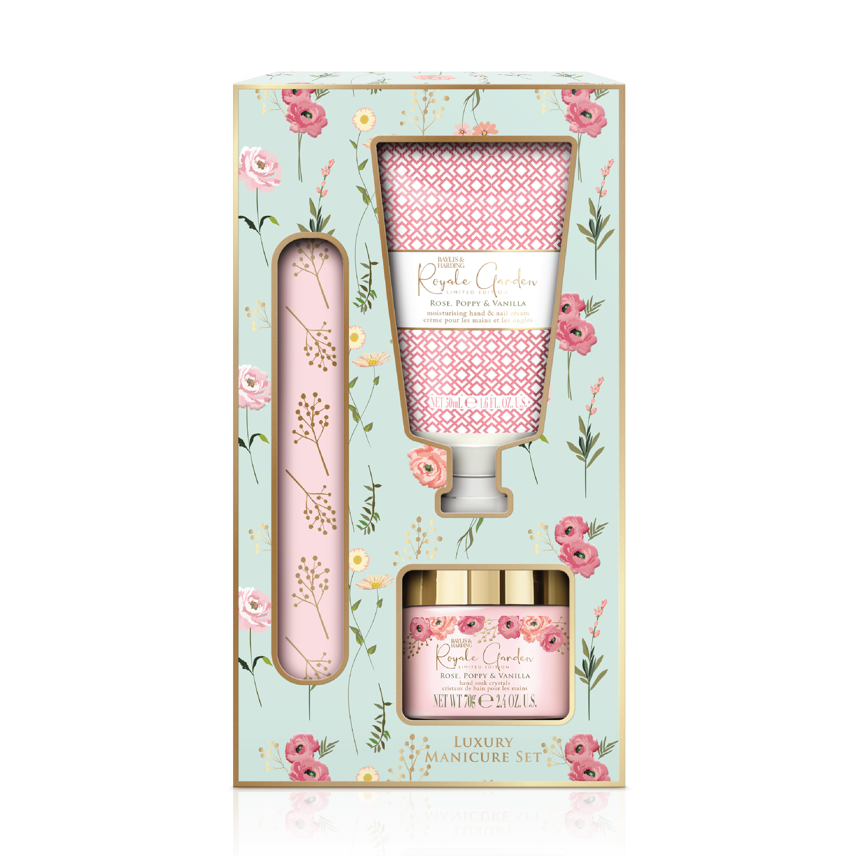 Baylis & Harding Royale Garden Rose, Poppy & Vanilla Manicure Gift Set, 1 sett