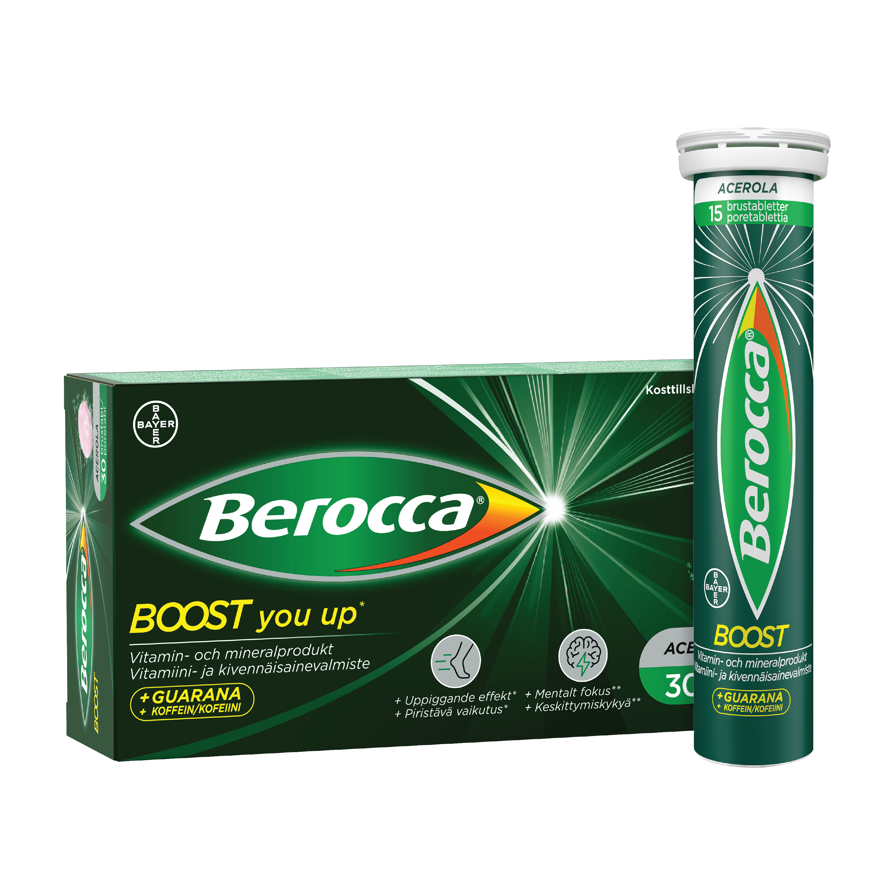 Berocca Boost brusetabletter, Kirsebær, 30 stk.