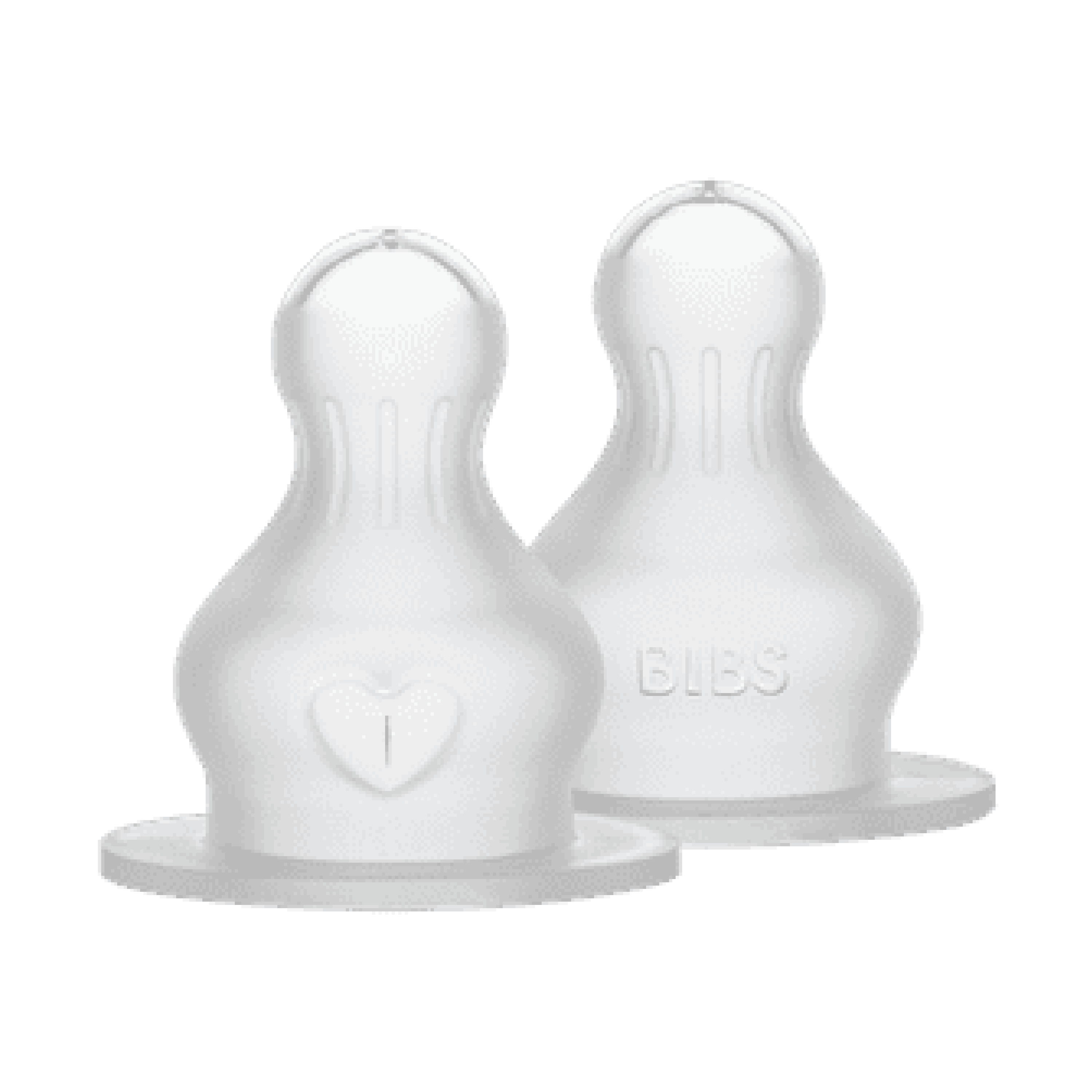 BIBS Round Silicone Flaskesmokk, Medium Flow, 2 stk.