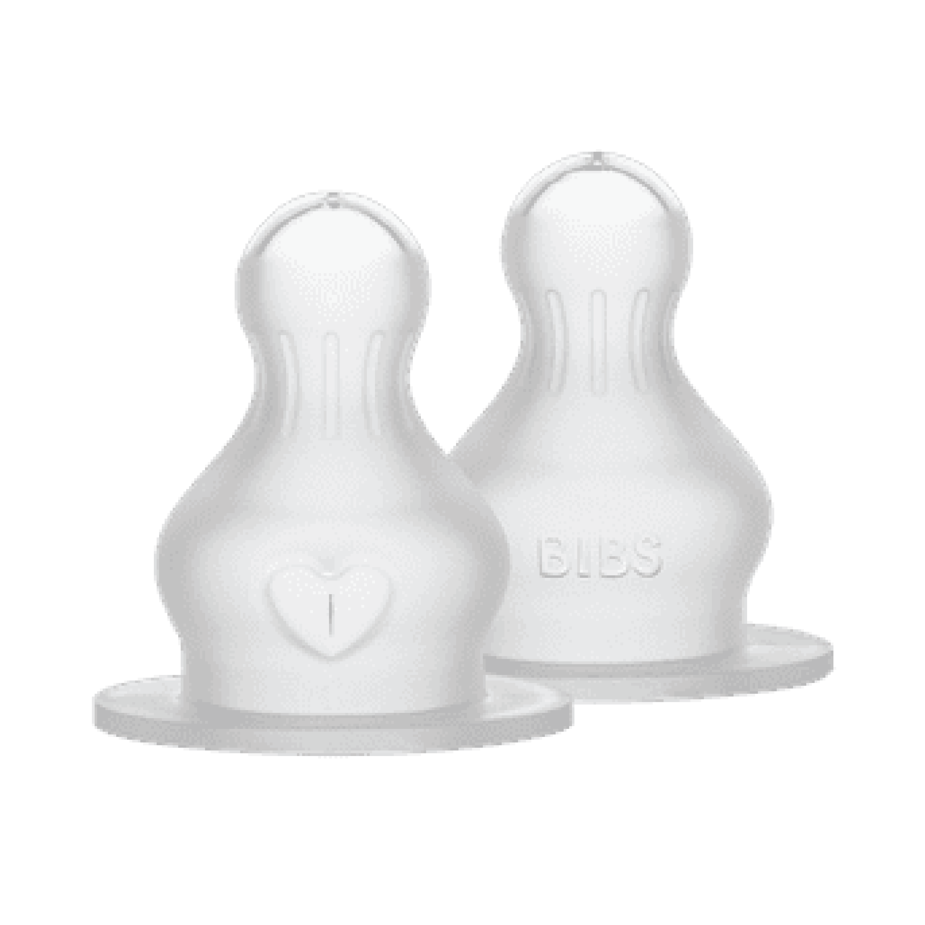 BIBS Round Silicone Flaskesmokk, Fast Flow, 2 stk.