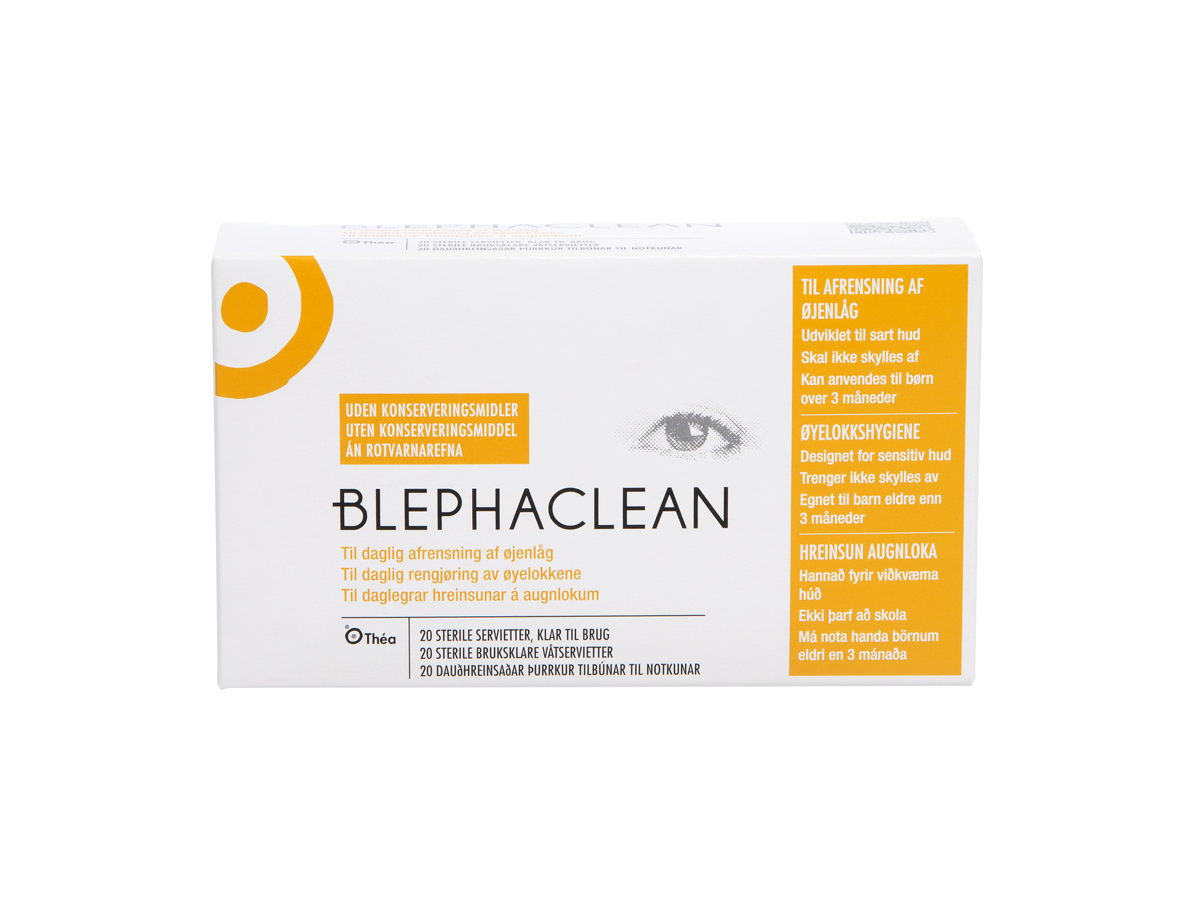 Blephaclean Steril våtserviett  til øyne og huden rundt øynene, 20 stk