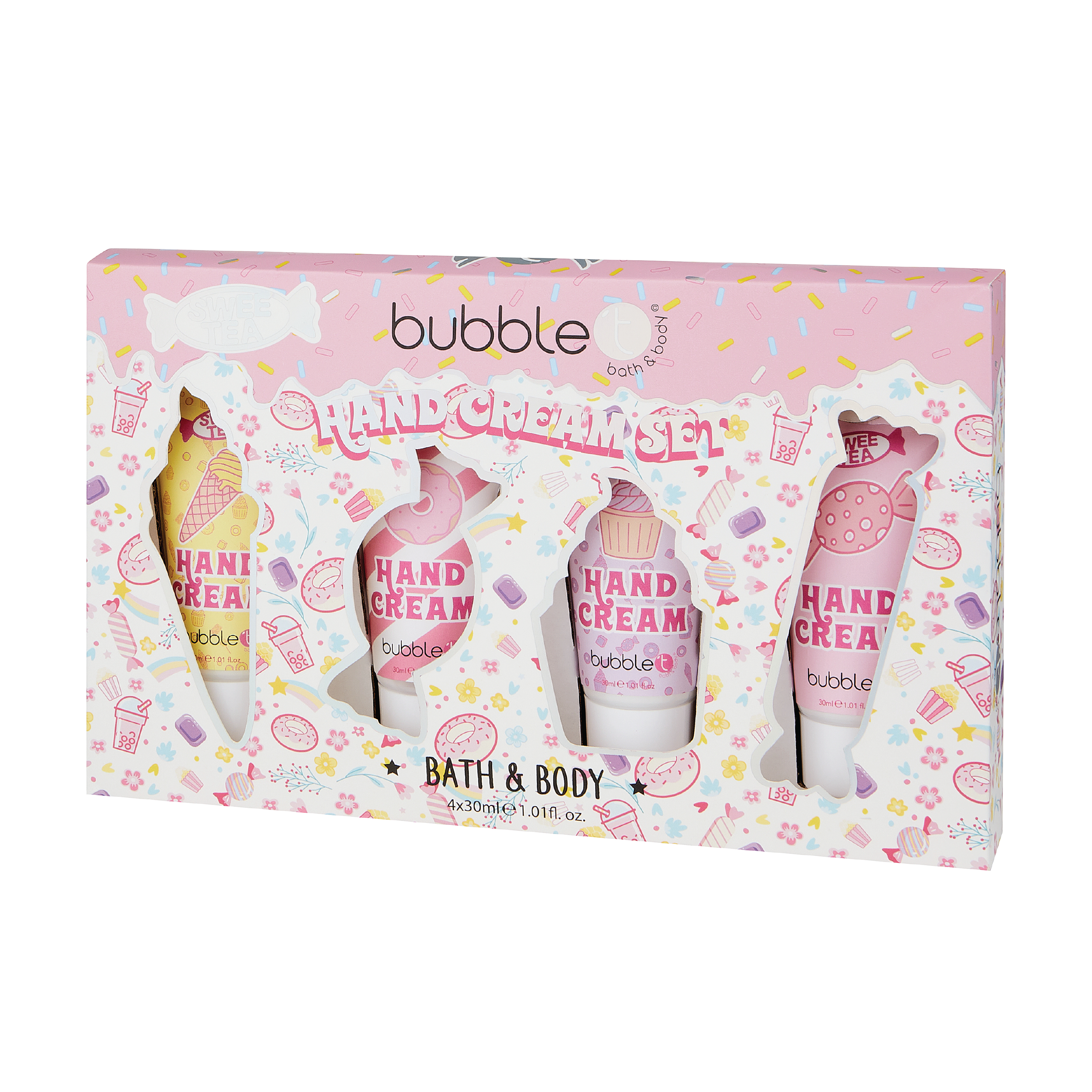 BubbleT Sweetea Hand Cream Set, 4 x 30 ml