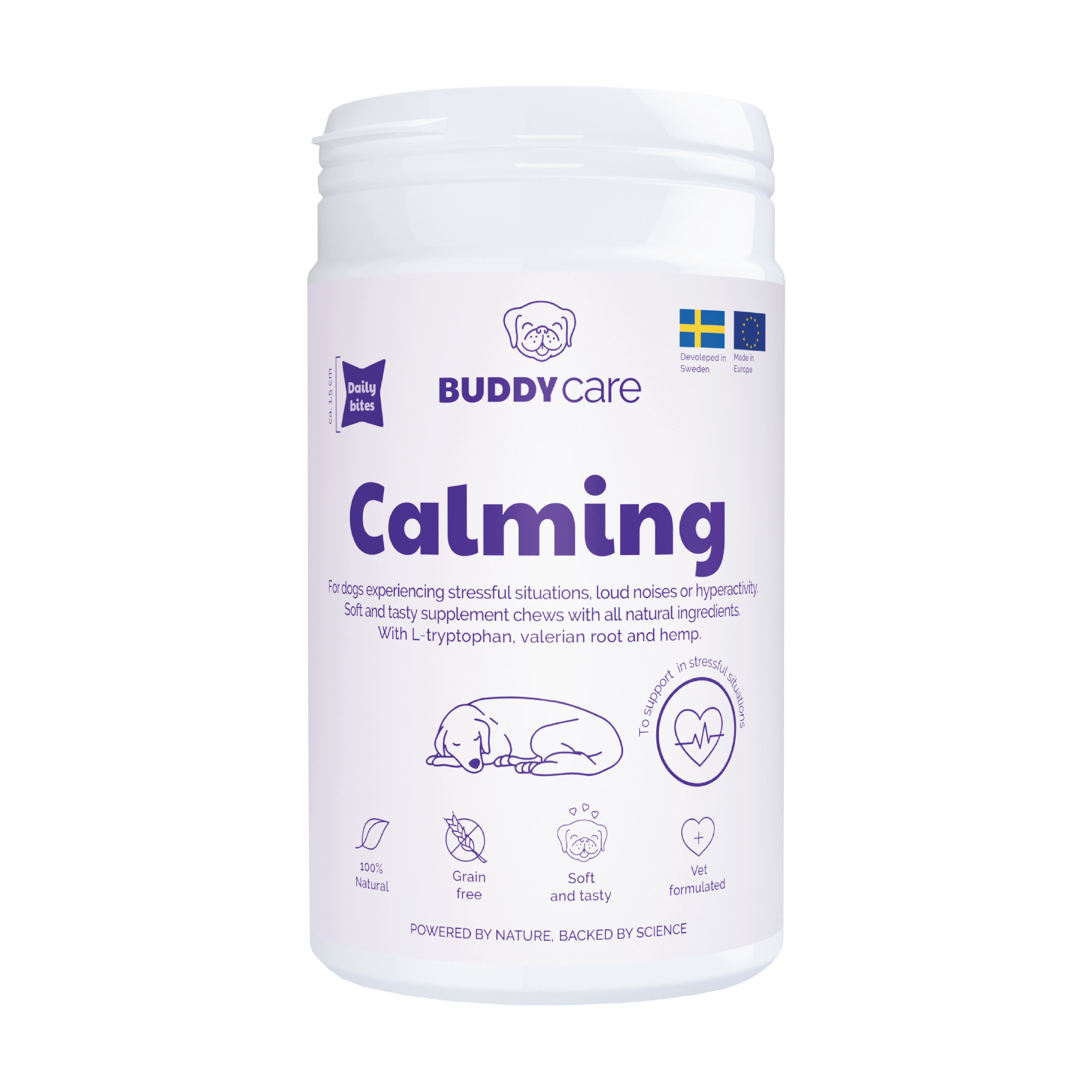 Buddy Pet Foods Calming Kosttilskudd til hund, 150 g