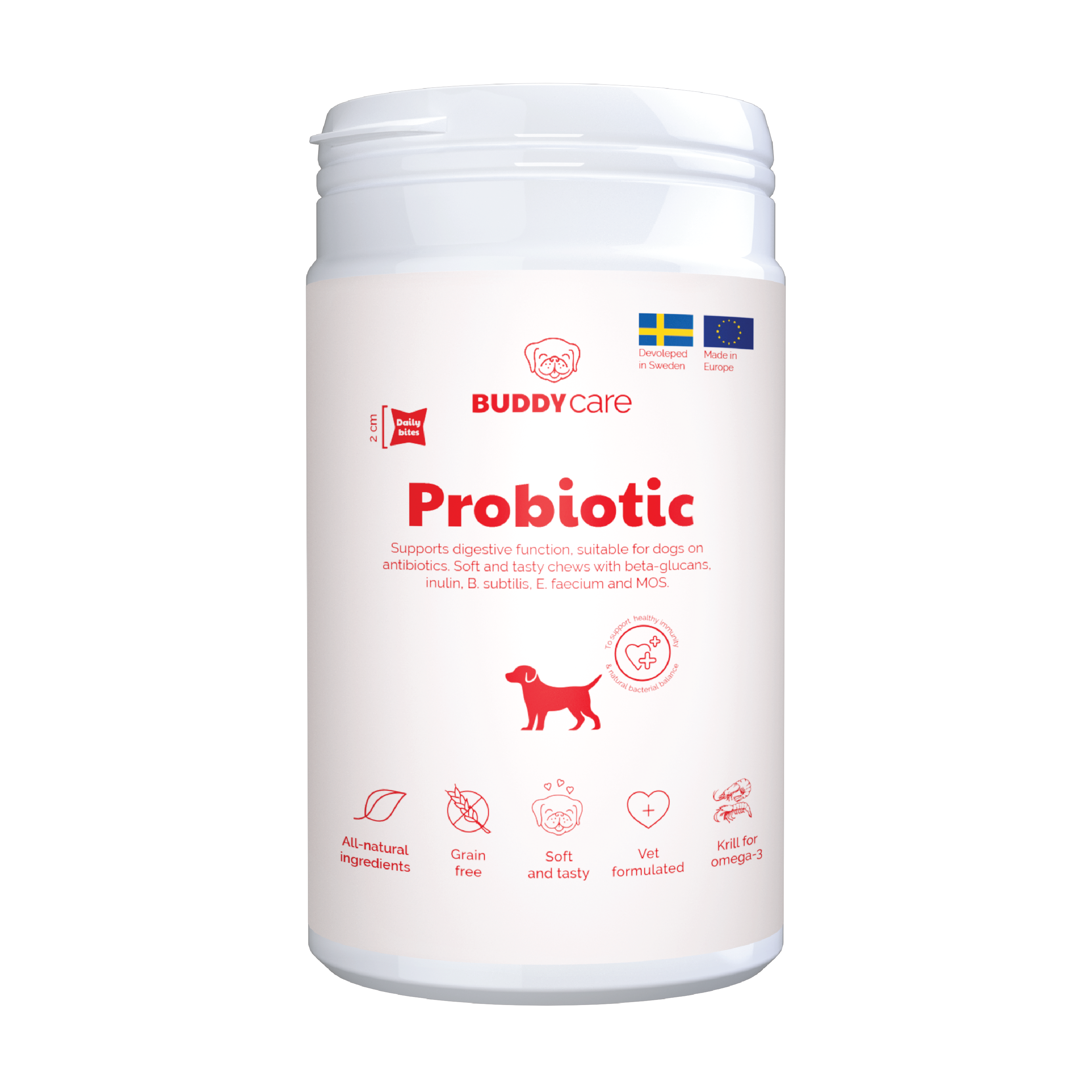 Buddy Pet Foods Probiotic Kosttilskudd til hund, 150 g