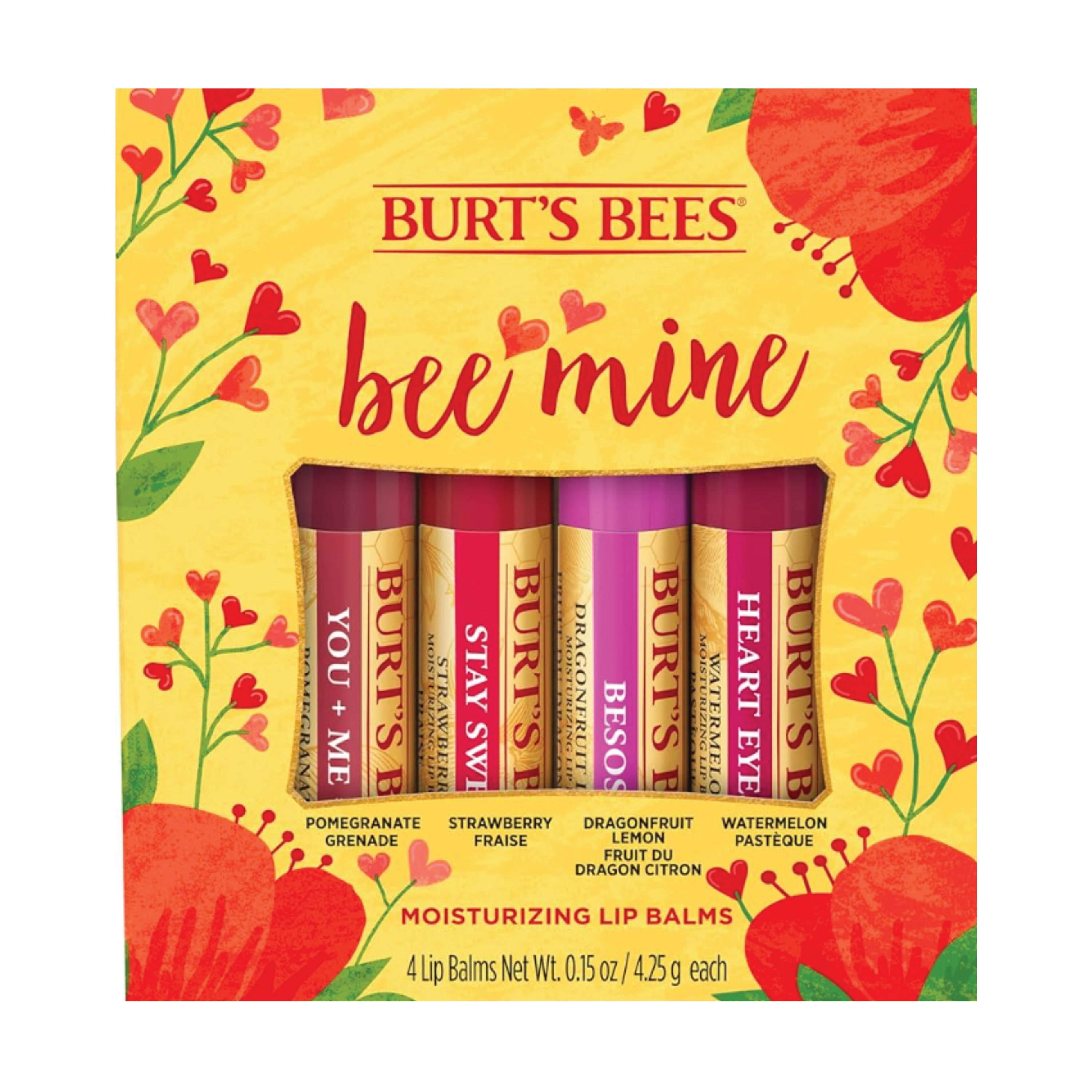 Burt's Bees Bee Mine Lip Balm, 4 x 4,25 g