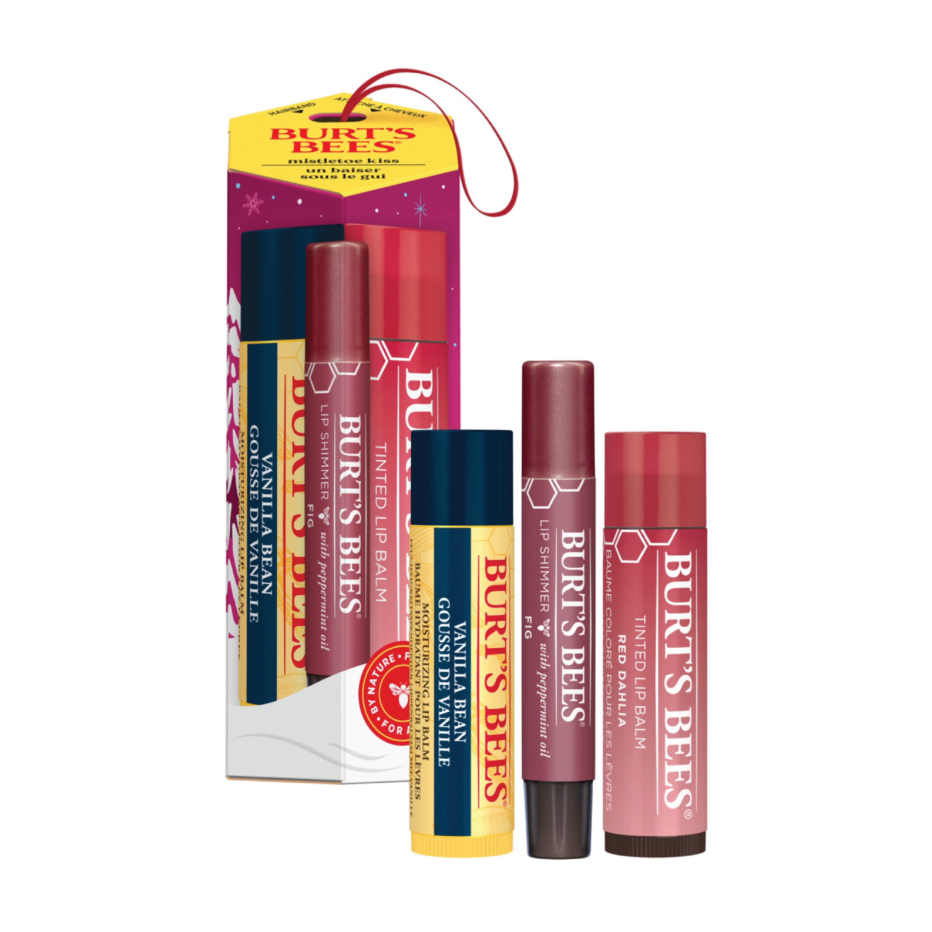 Burt's Bees Mistletoe Kiss Red Trio, 1 sett