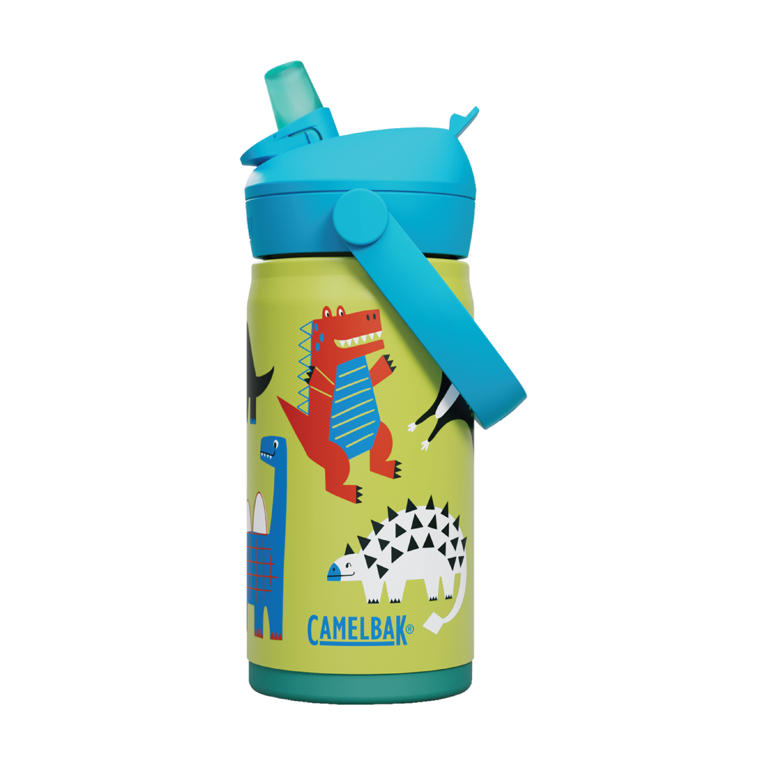 Camelbak Thrive Flip Straw Kids Insulated Drikkeflaske, Dino Jam, 0,35 L