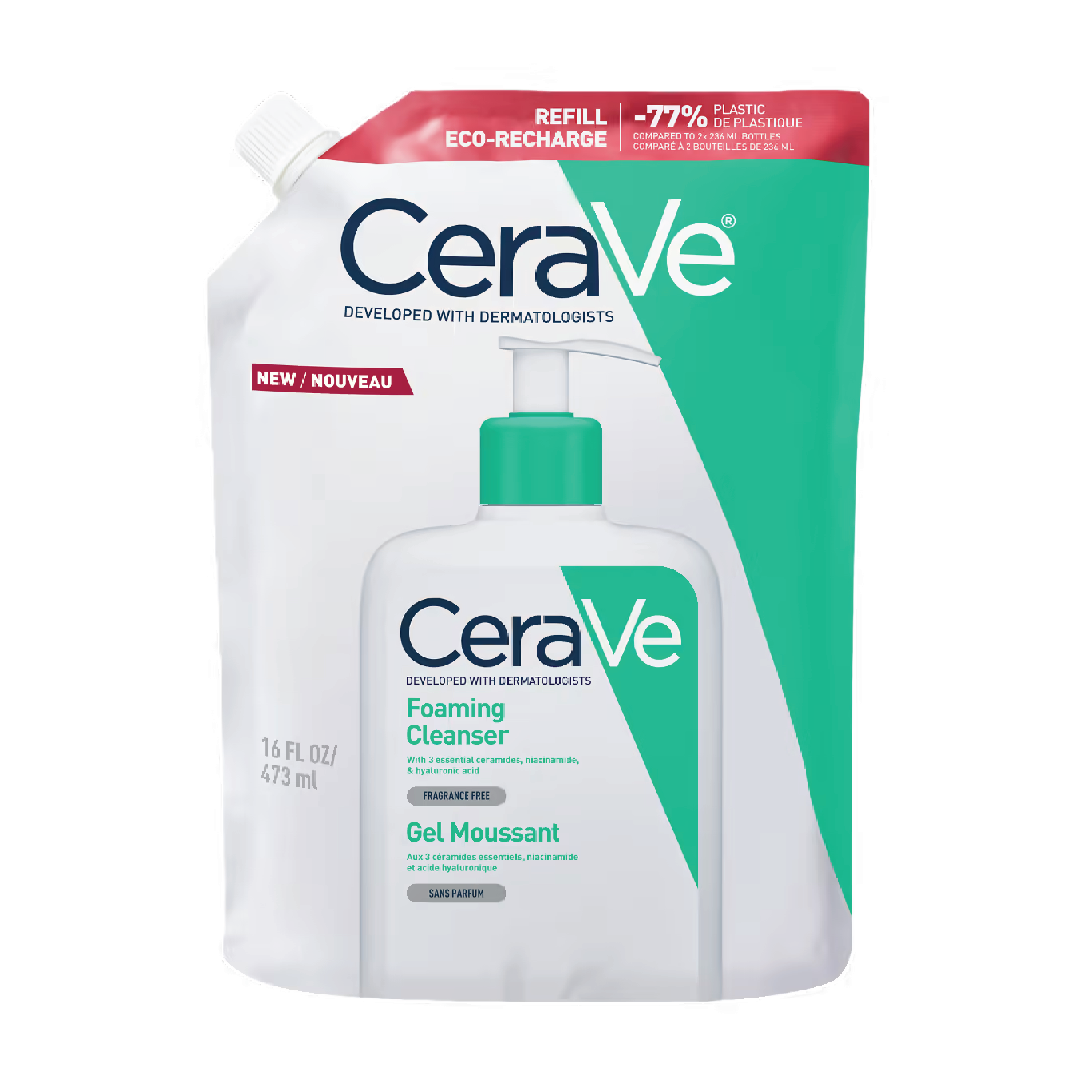 CeraVe Foaming Cleanser Refill, 473 ml