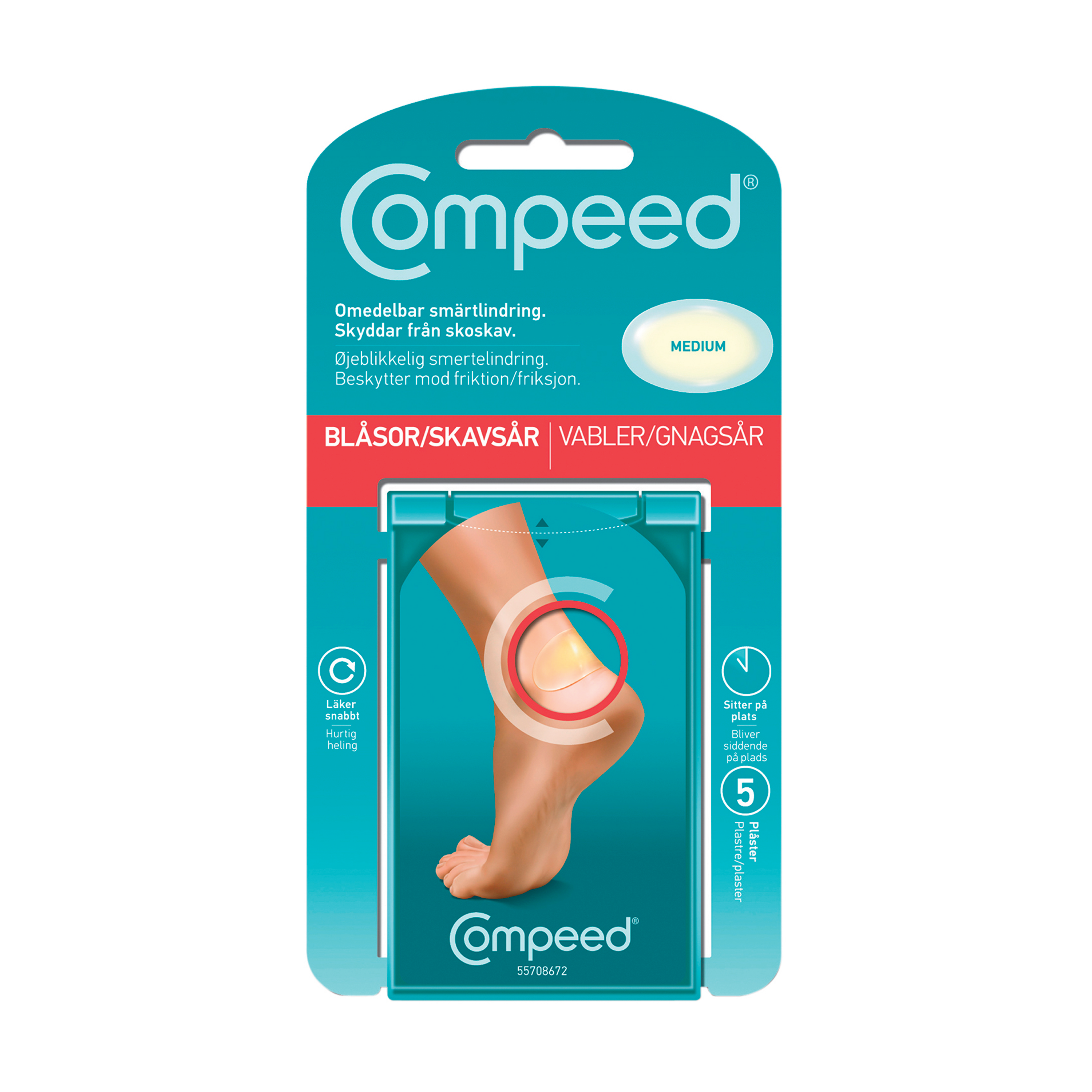 Compeed Gnagsårplaster Medium, 5 stk