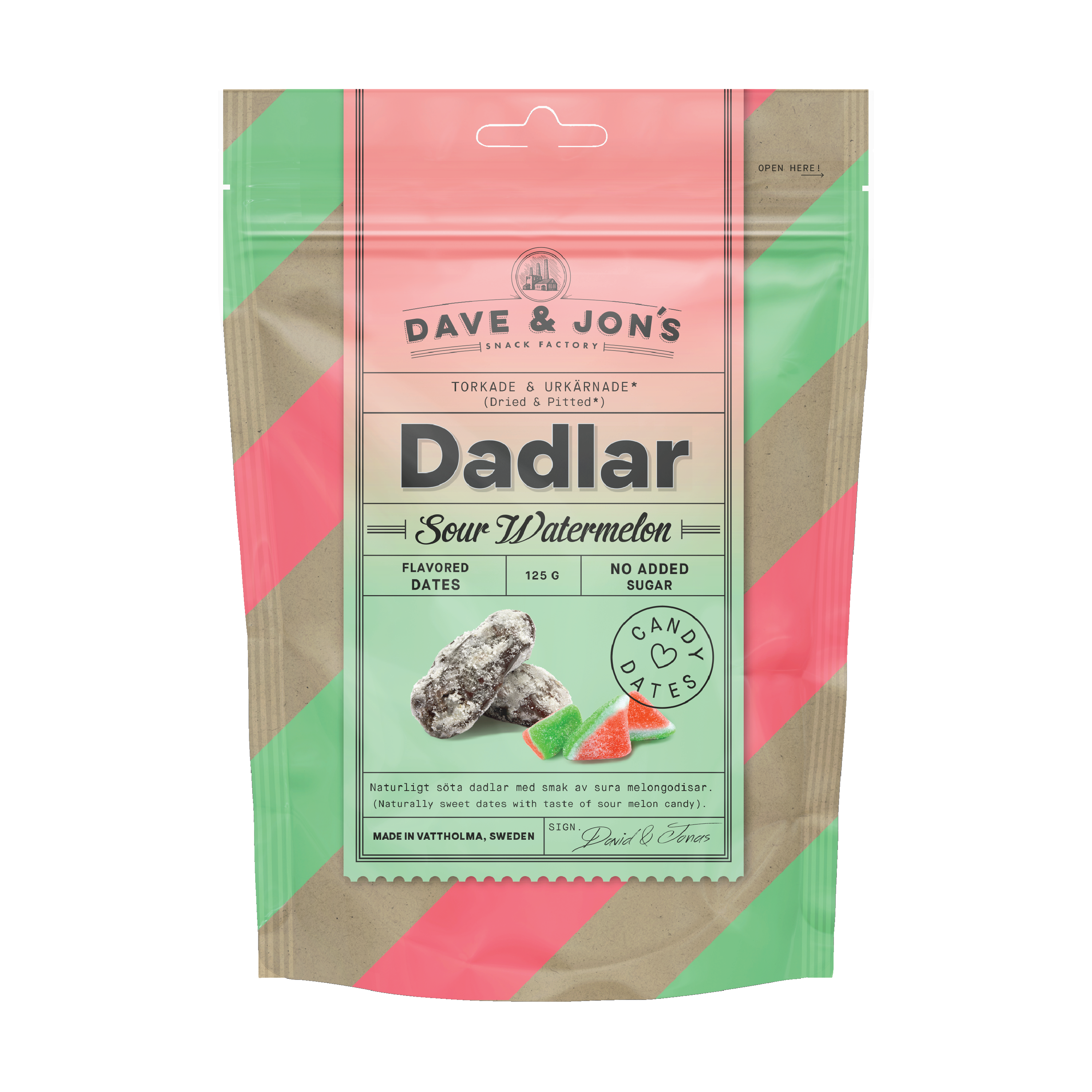 Dave & Jon's Sour Watermelon Dadler, 125 g