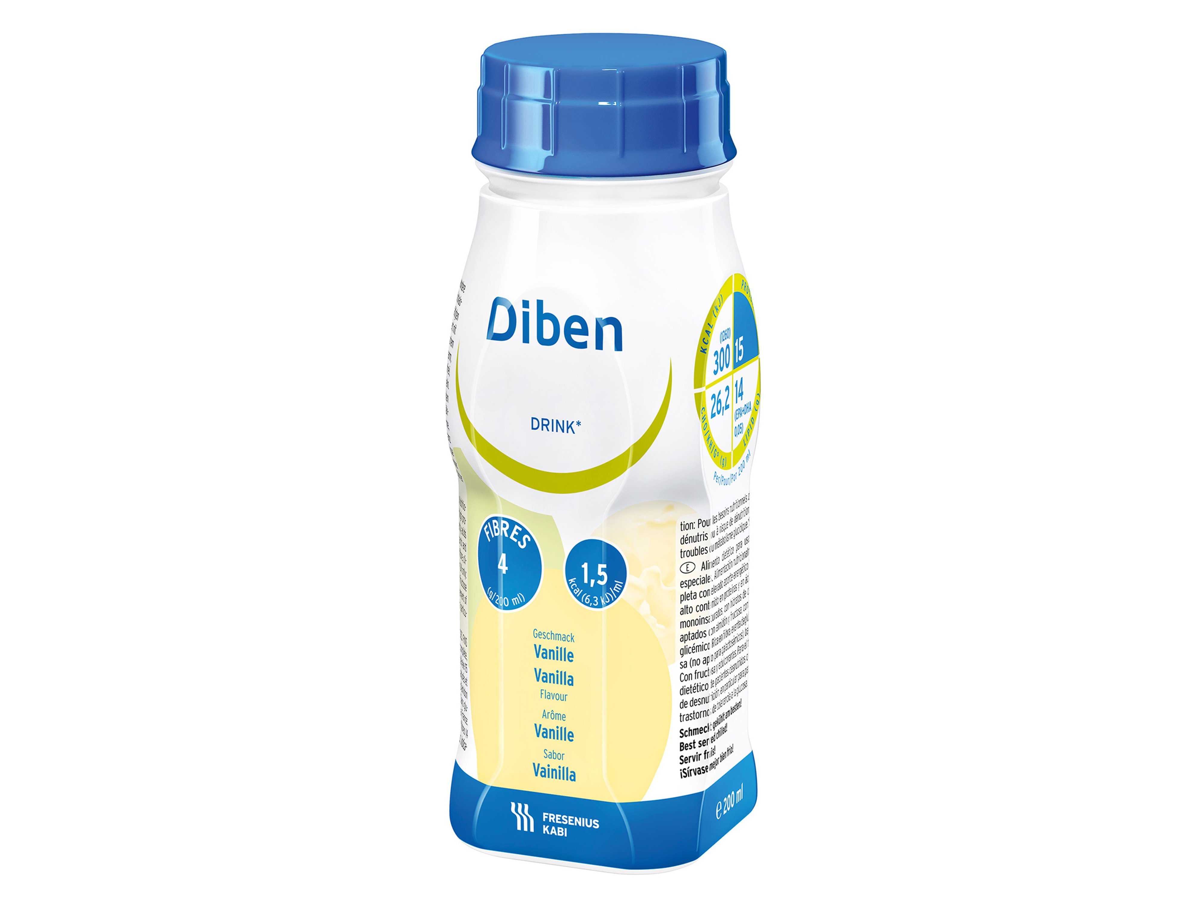 Diben Drink næringsdrikk, Vanilje, 4x200 ml