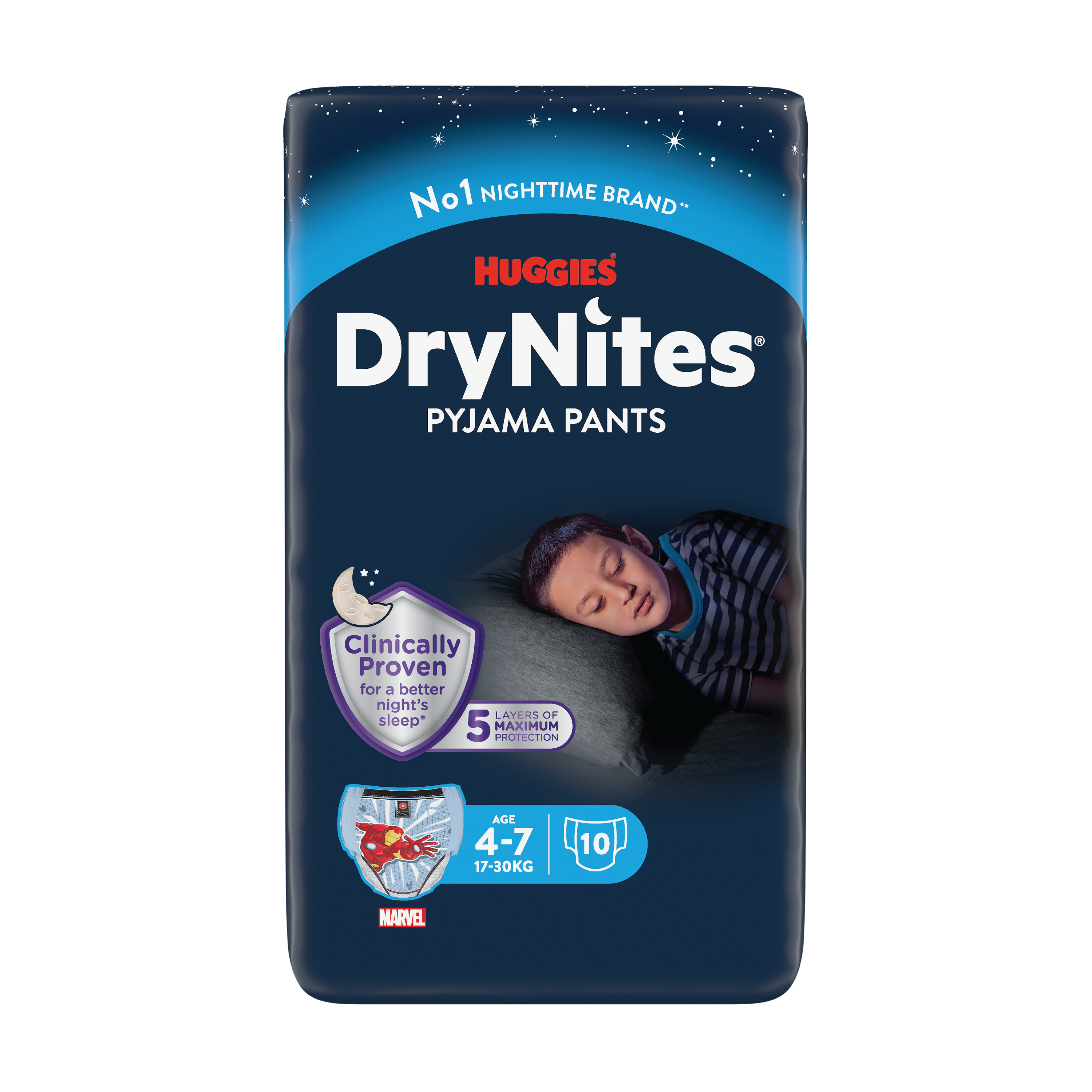 DryNites Bleie gutt 4-7 år, 17-30 kg, 10 stk.