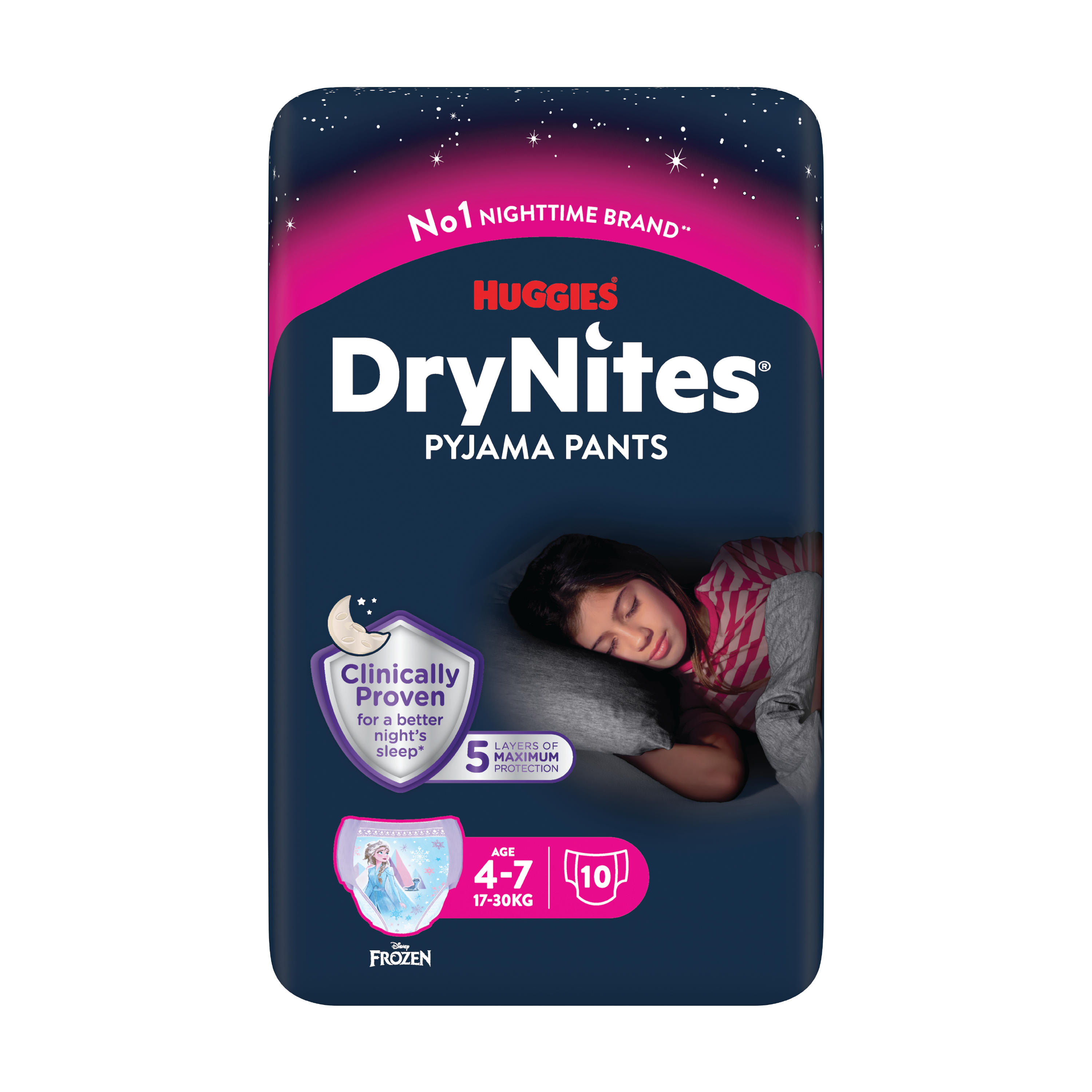 DryNites Bleie jente 4-7 år, 17-30 kg, 10 stk.