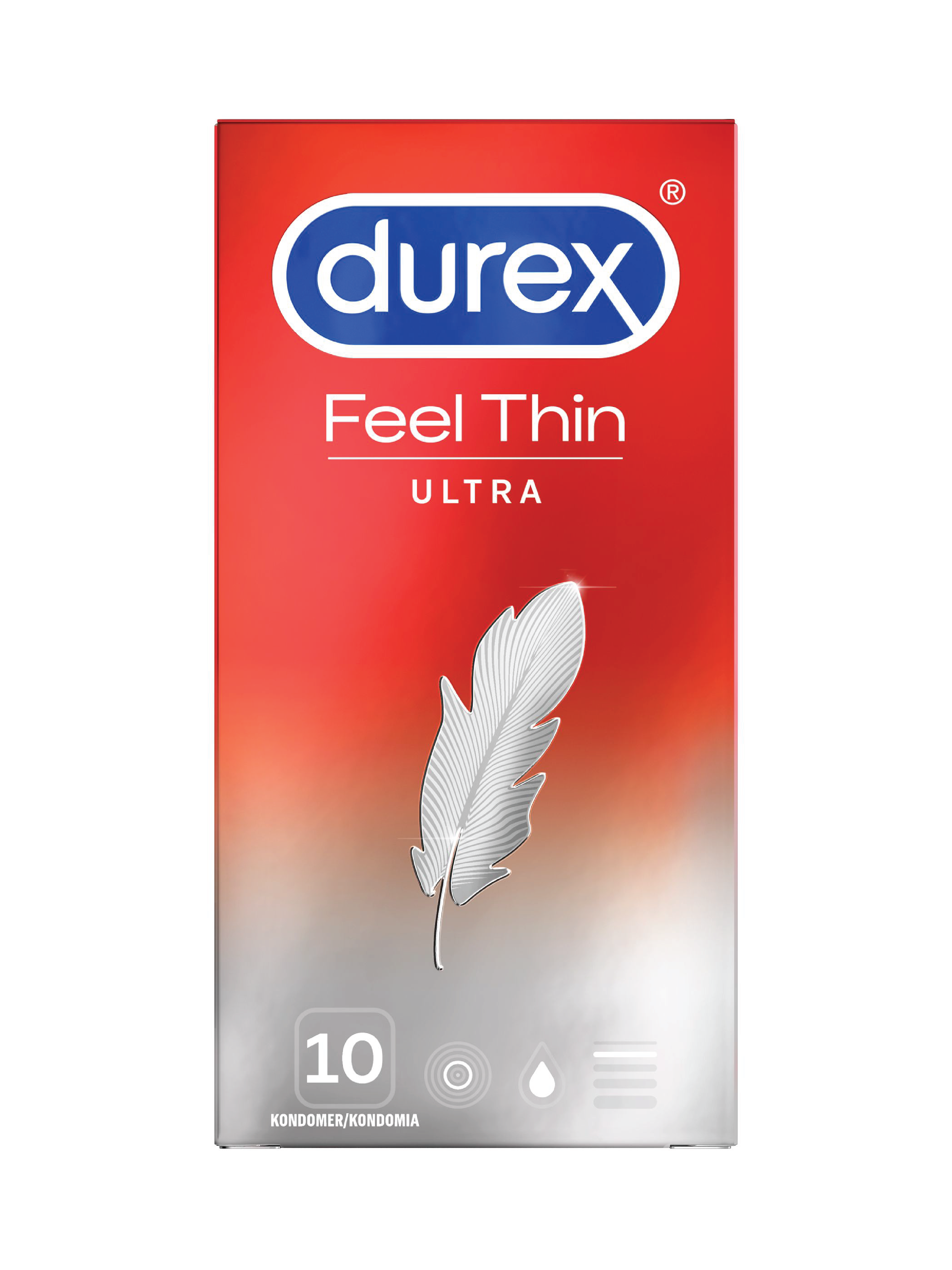 Durex Feel Ultra Thin Kondom, 10 stk