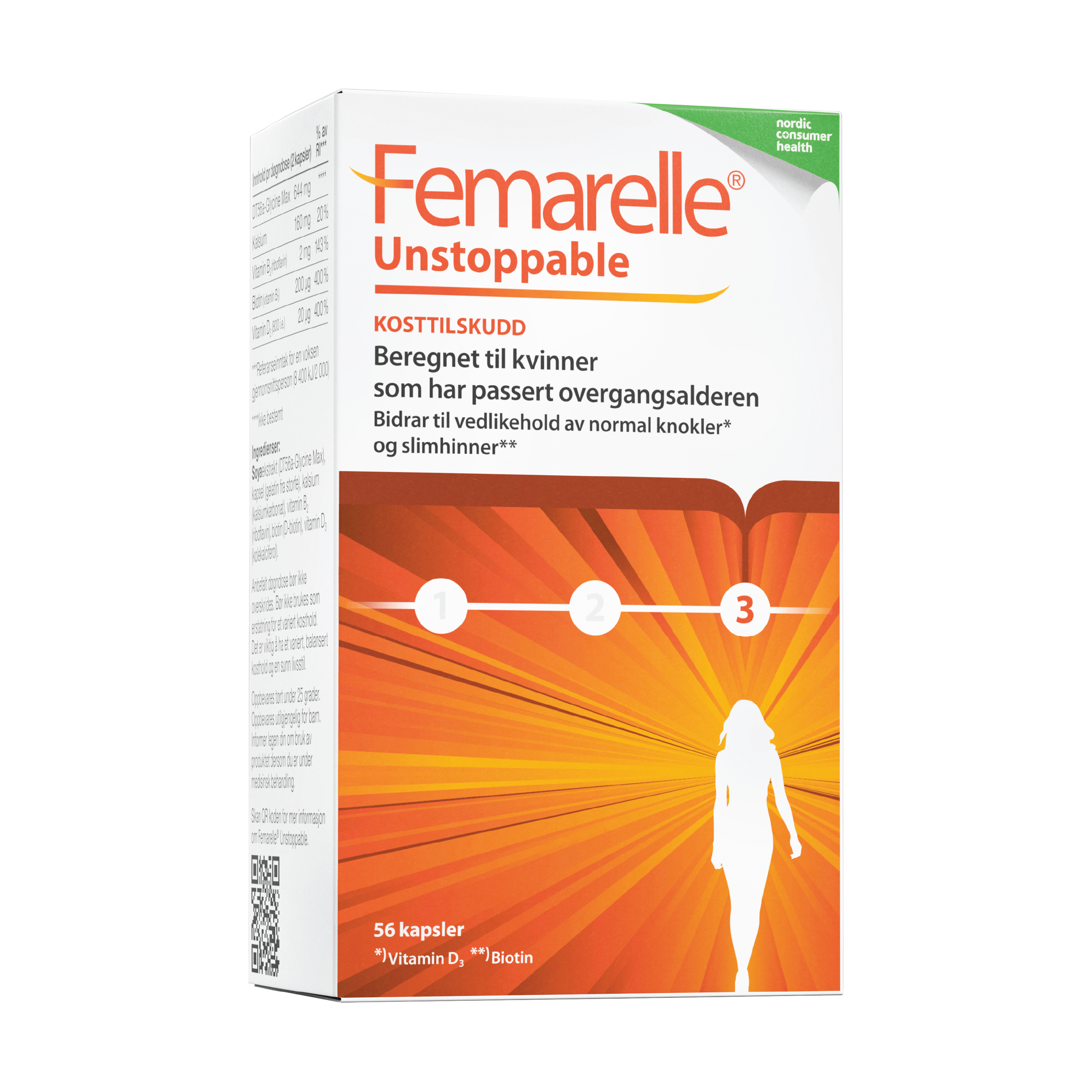 Femarelle Unstoppable 60+ kapsler, 56 stk.