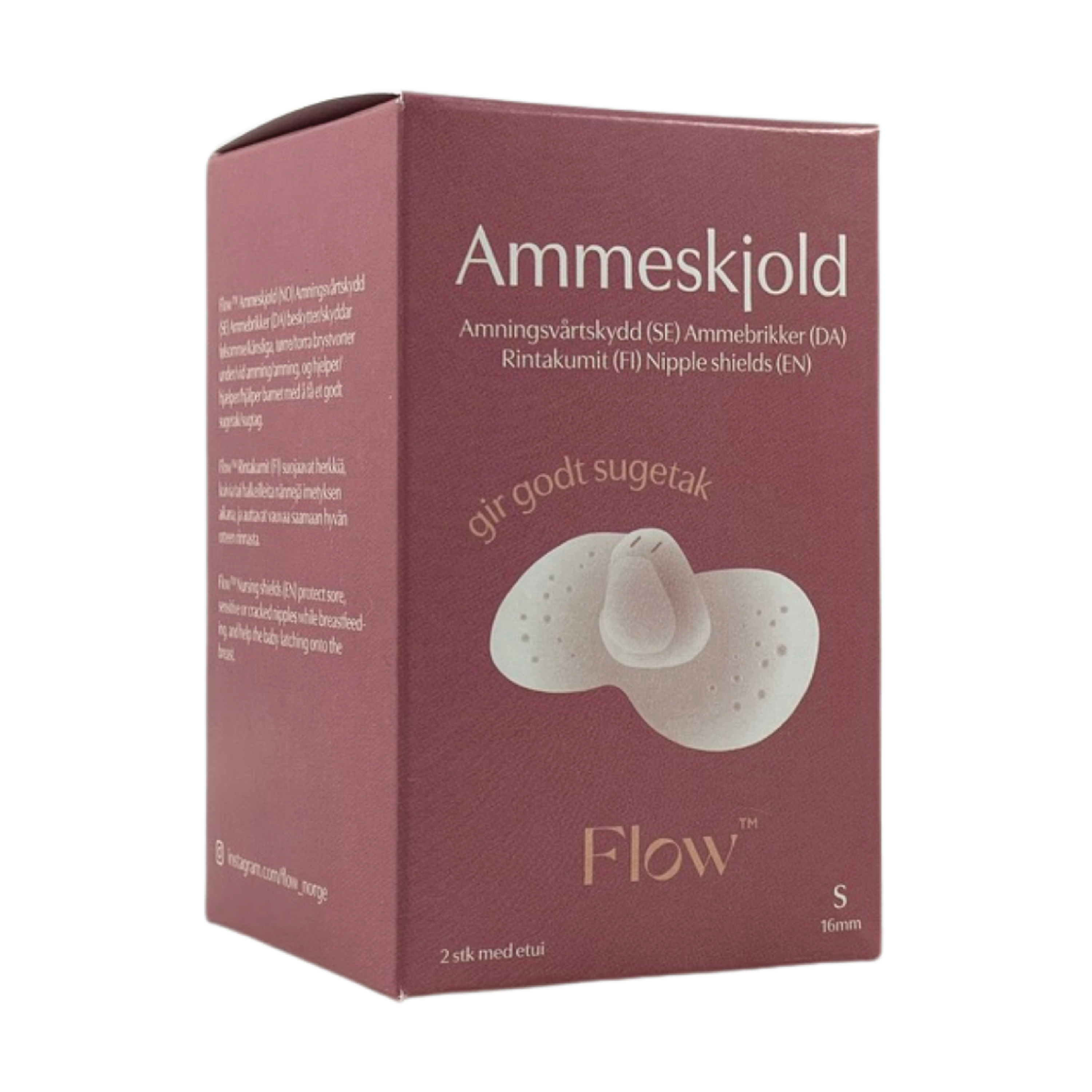 Flow Ammeskjold i silikon, Str. S, 1 par