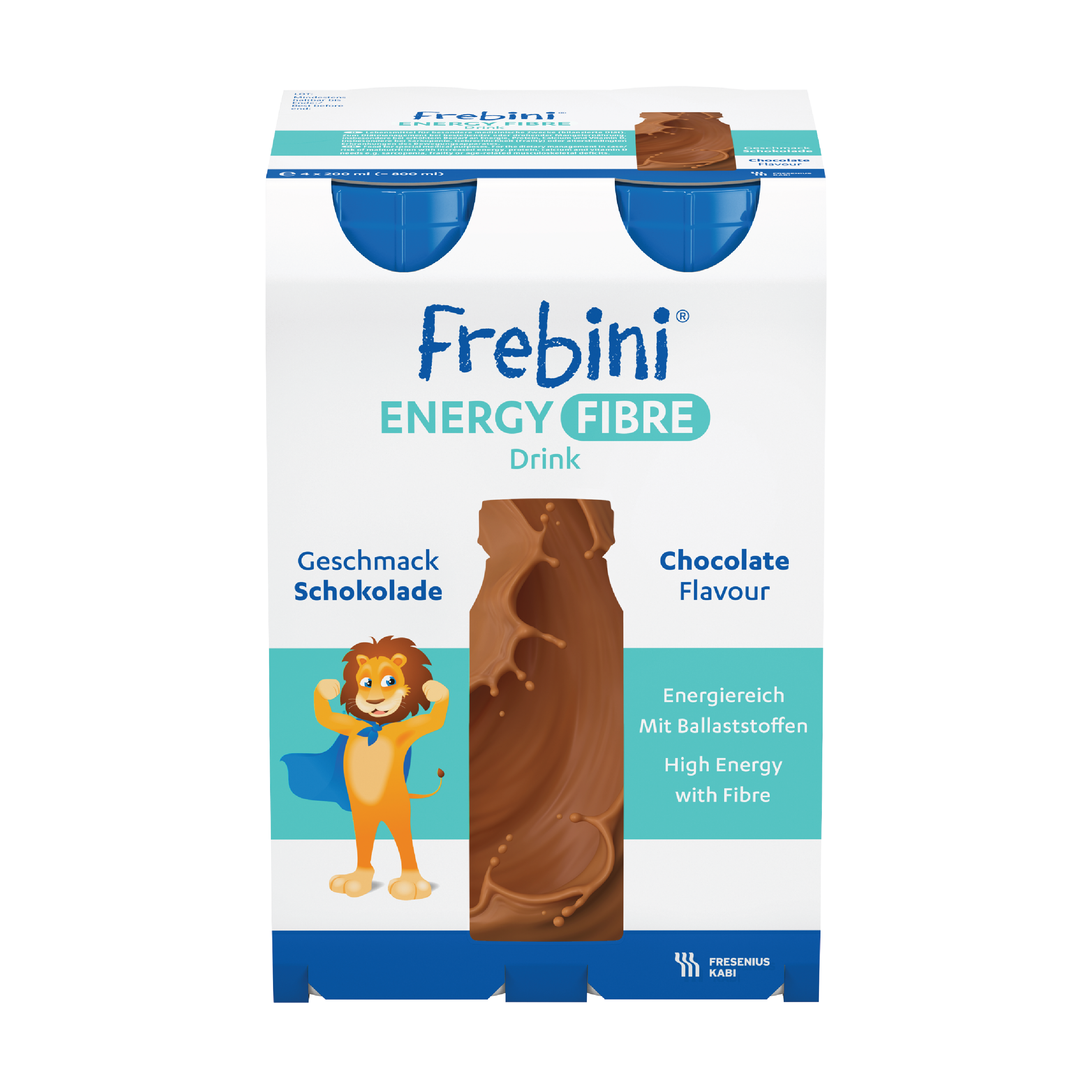 Frebini Energy Fibre Drink Næringsdrikk, Sjokolade, 4x200 ml