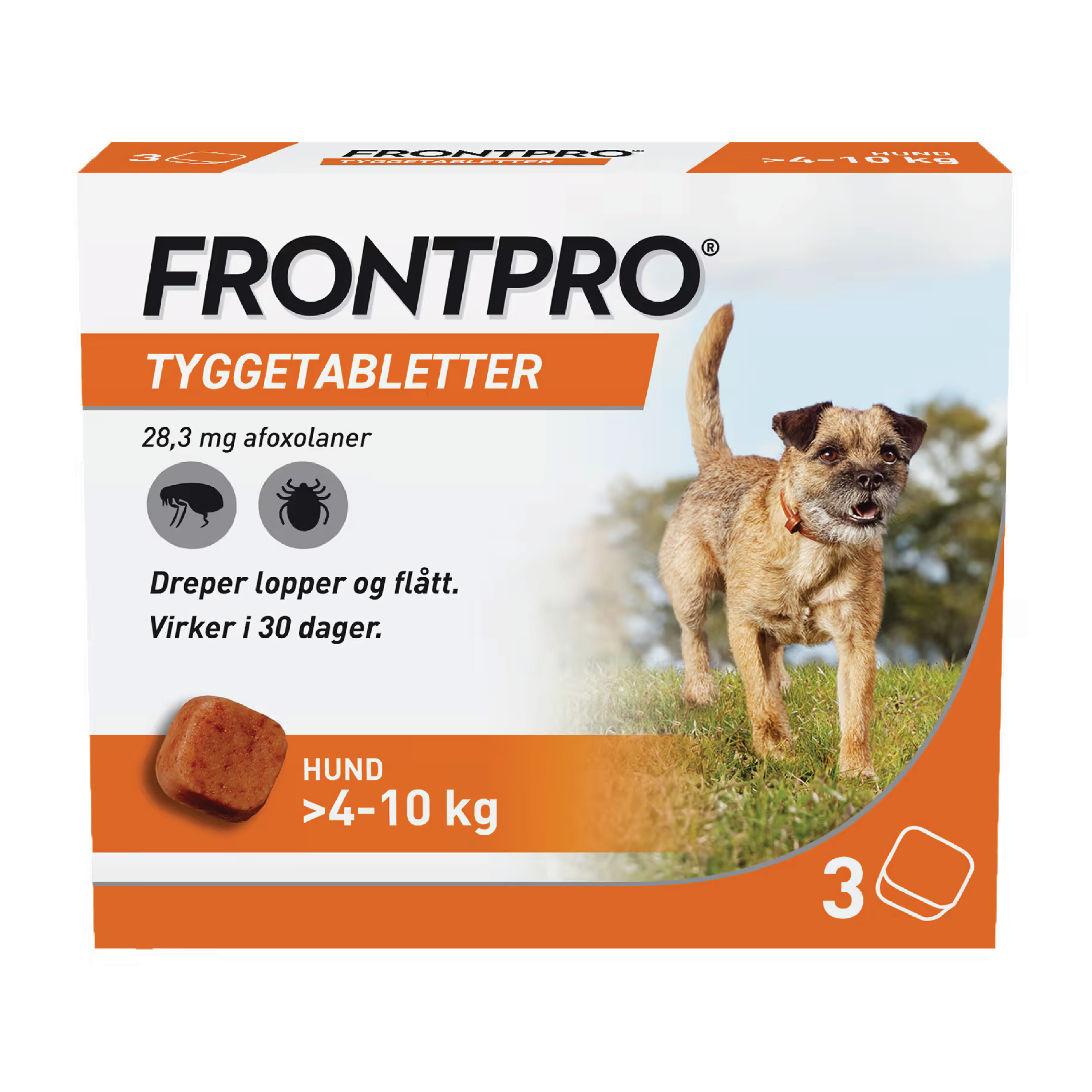 Frontpro 28 mg tyggetabletter til hund, 3 stk.