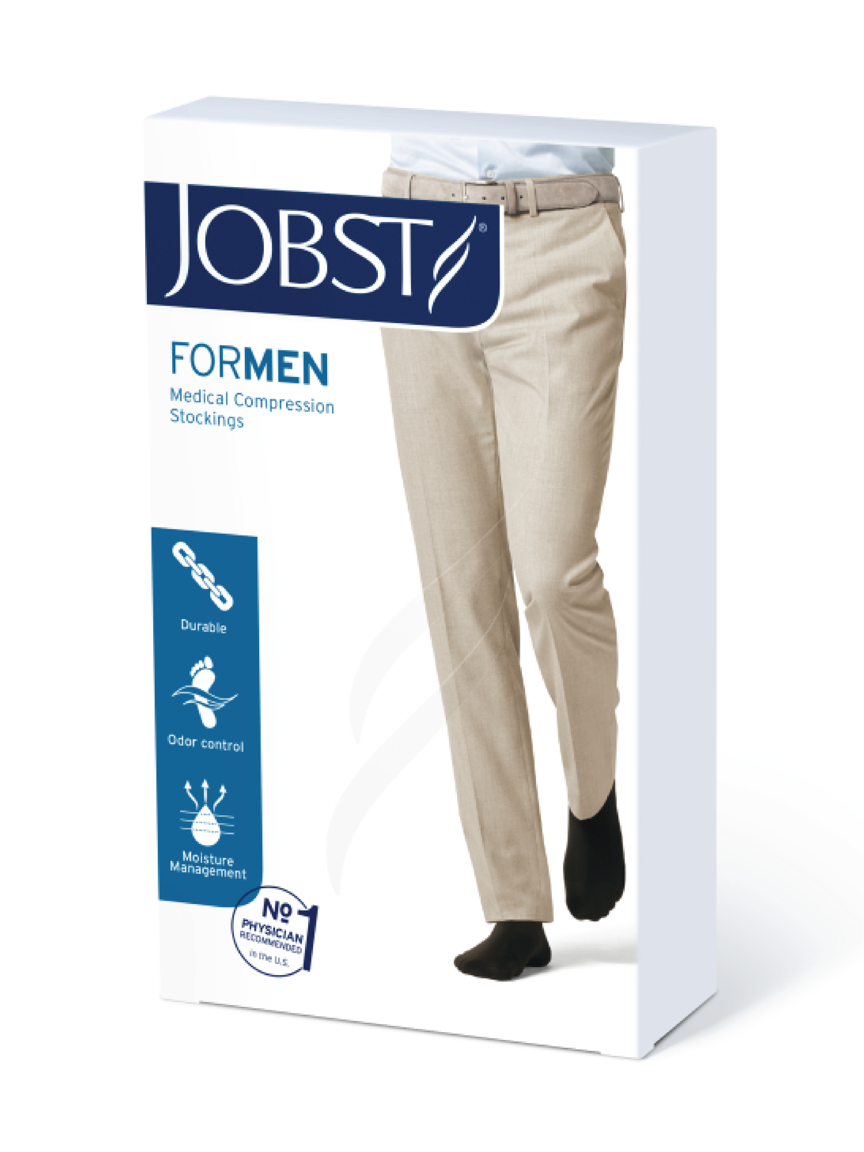 JOBST For Men lårstrømpe, Klasse 1, x-large, sort, 1 par