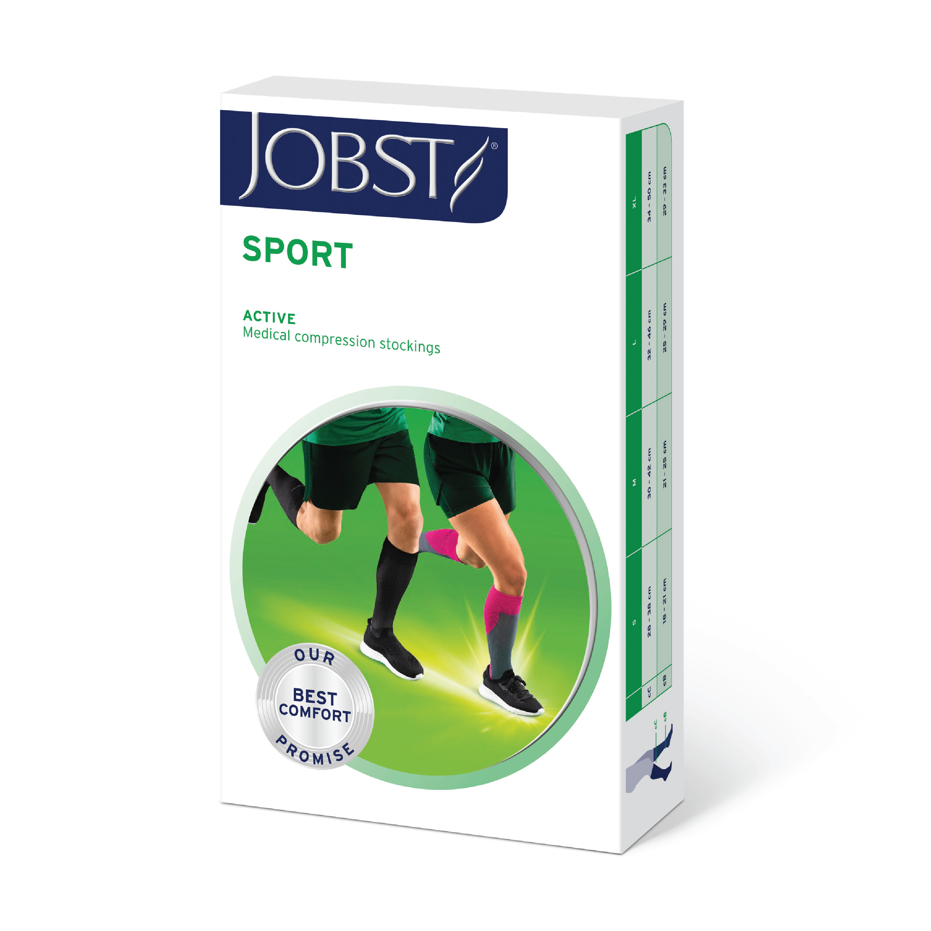 JOBST Sport knestrømpe klasse1, Medium, sort, 1 par