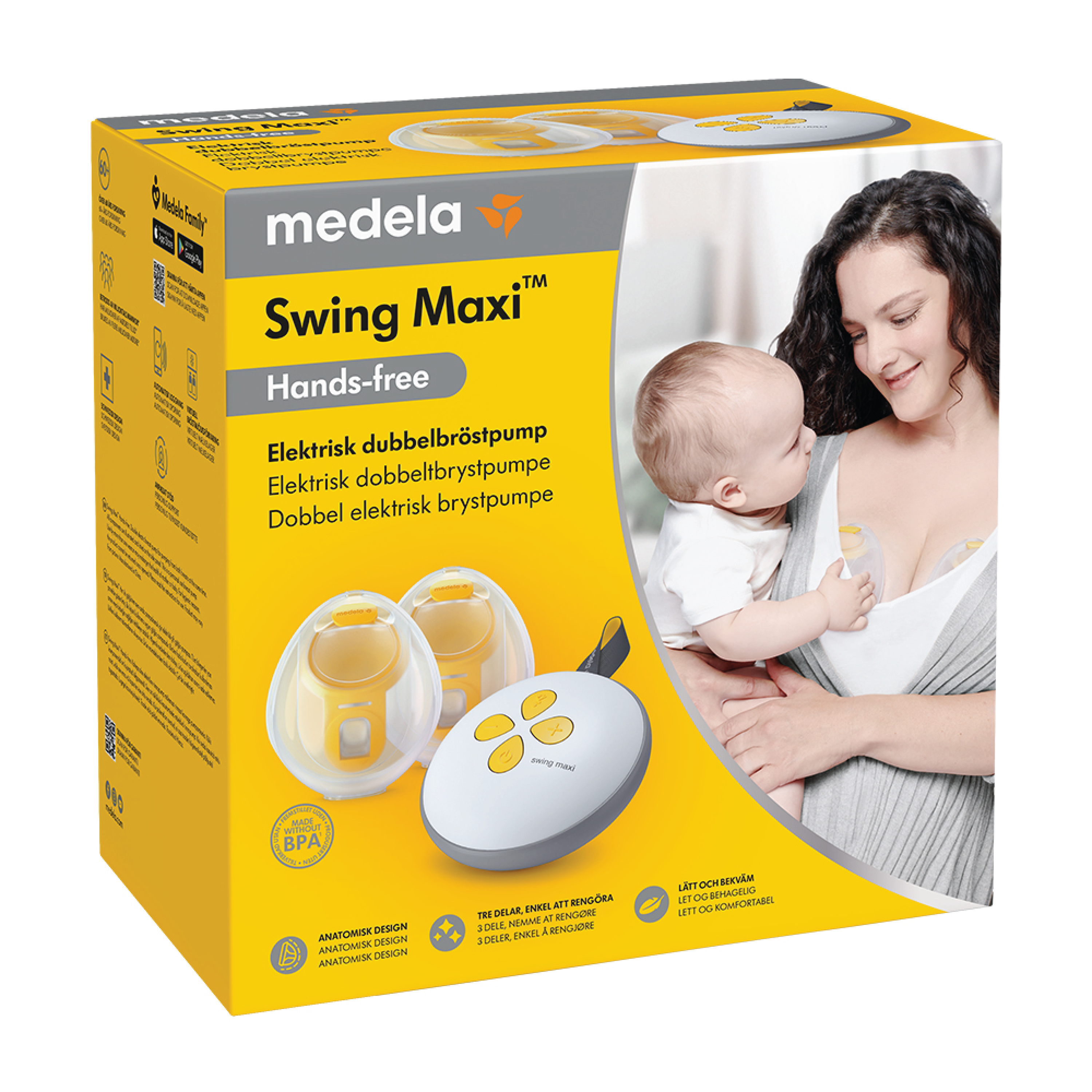 Medela Swing Maxi Hands-Free Brystpumpe, 1 sett