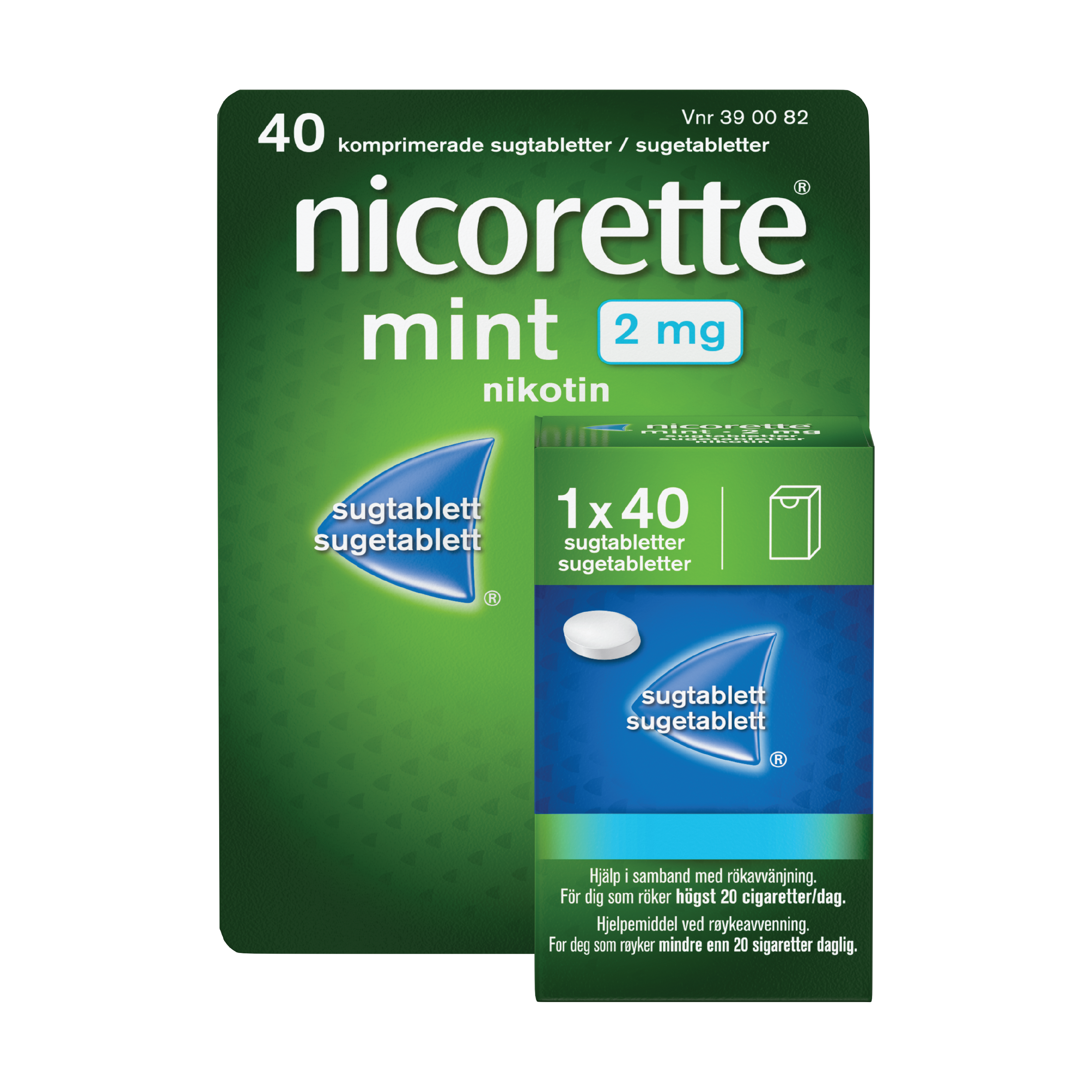 Nicorette 2 mg sugetabletter, Mint, 40 stk.