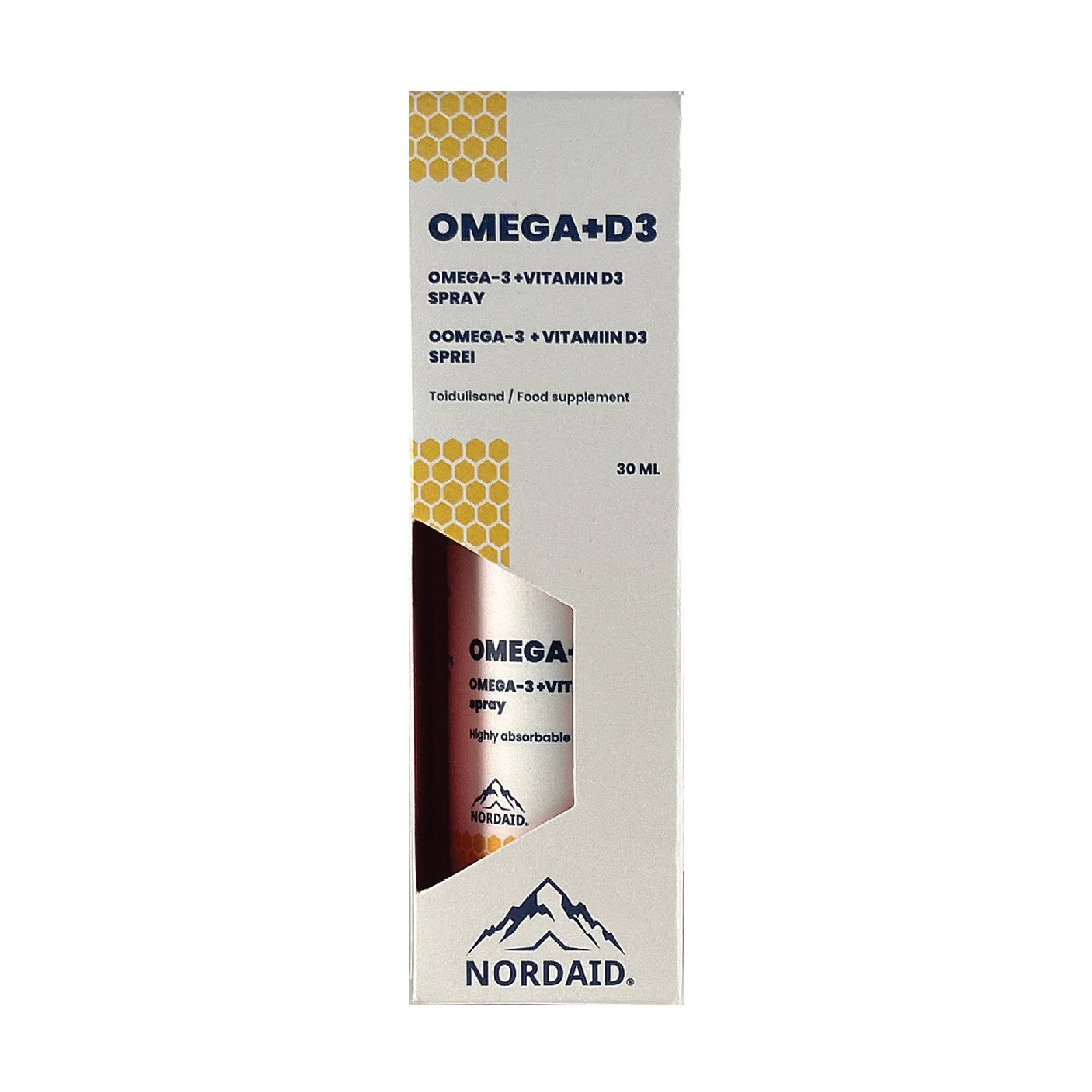 Nordaid Omega-3 + Vitamin D3 munnspray, Sitron, 30 ml