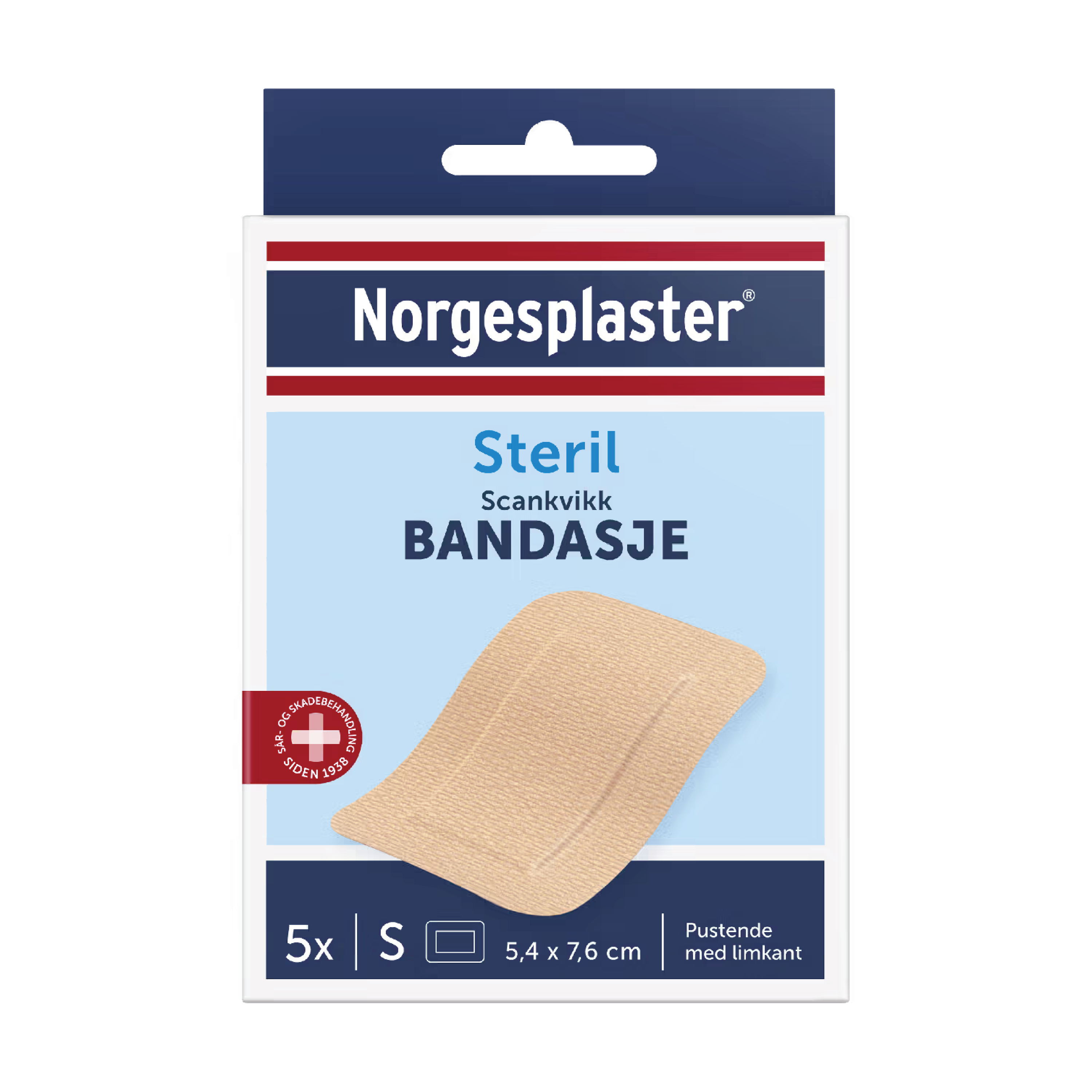 Norgesplaster Scankvikk bandasje, 5,4x7,6 cm, beige, 5 stk.