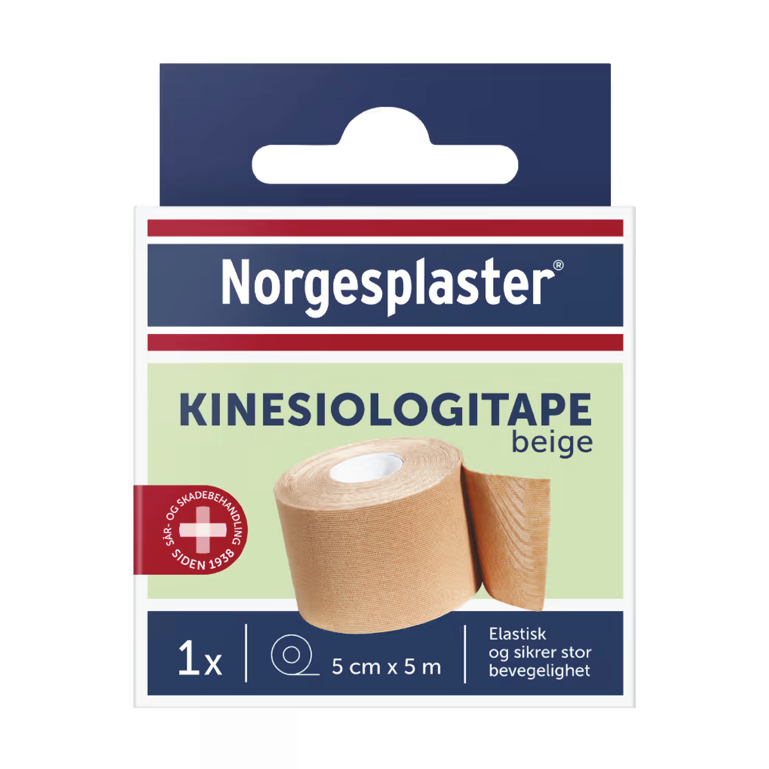 Norgesplaster Kinesiologitape 5cm x 5m, Beige, 1 stk.