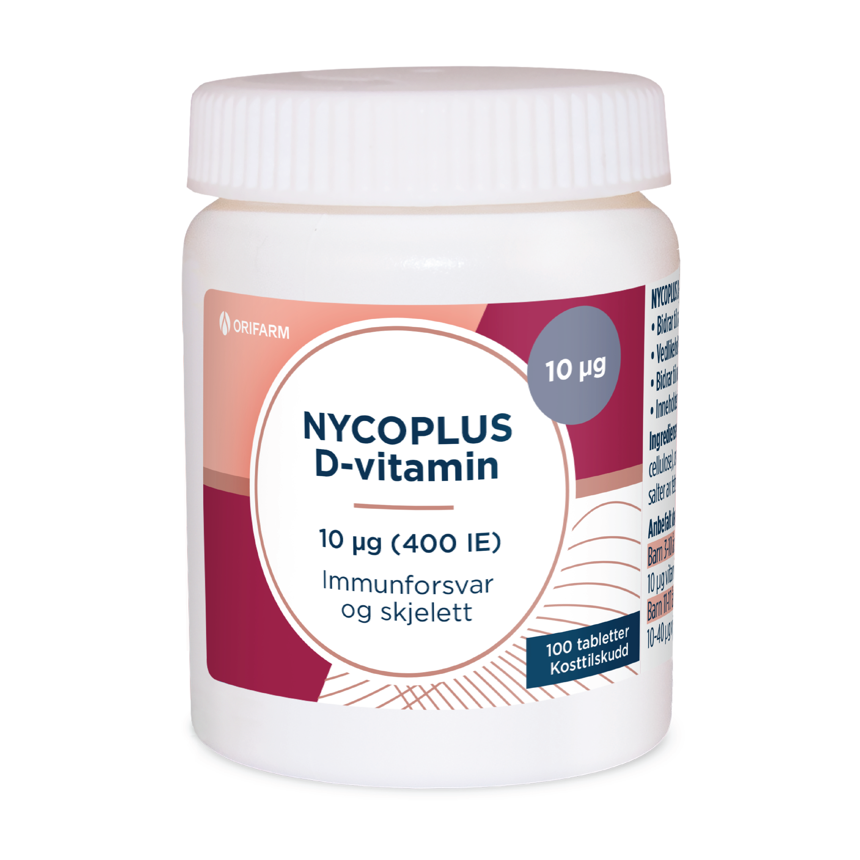 Nycoplus D-vitamin 10 µg, 100 tabletter