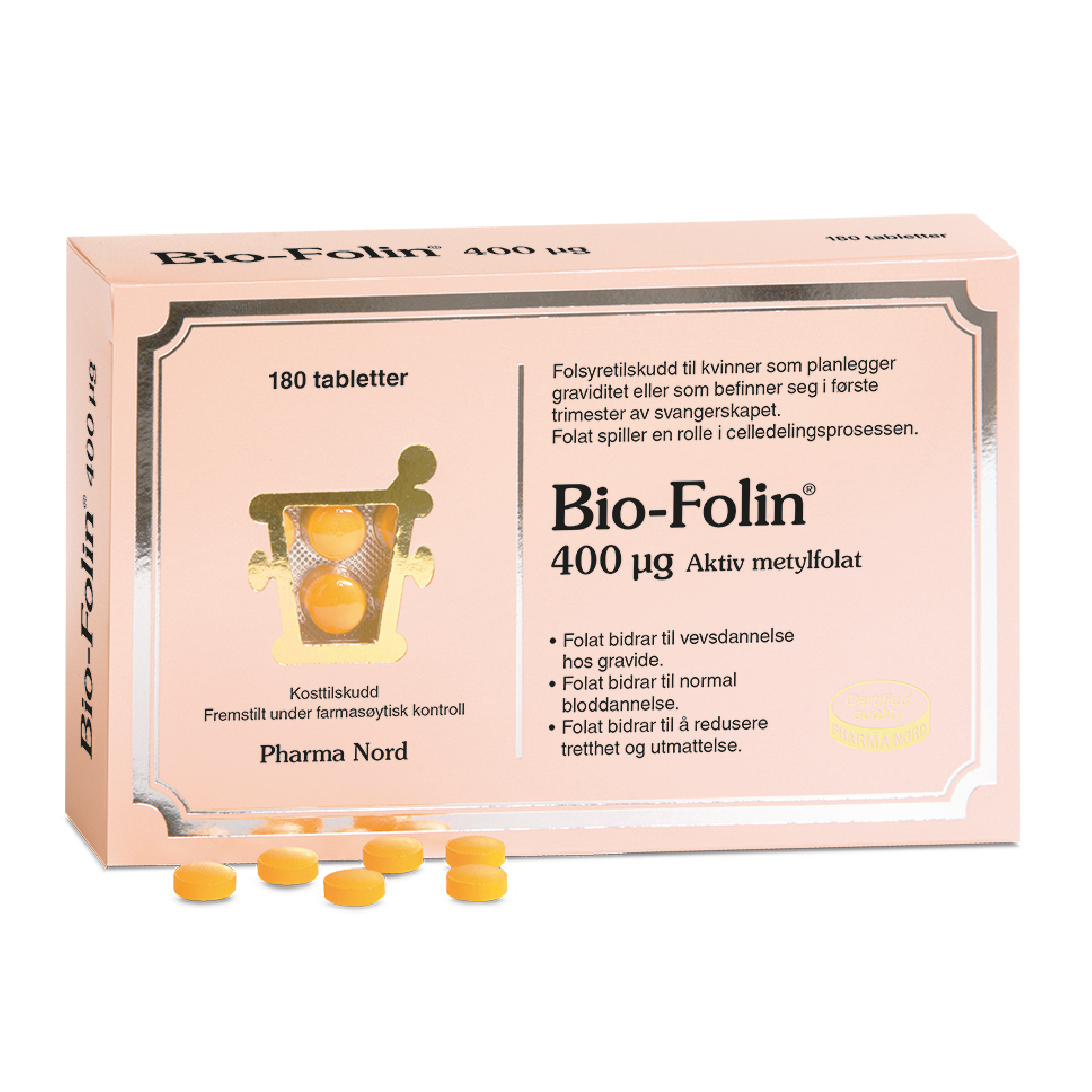 Pharma Nord Bio-Folin 400 µg tabletter, 180 stk.