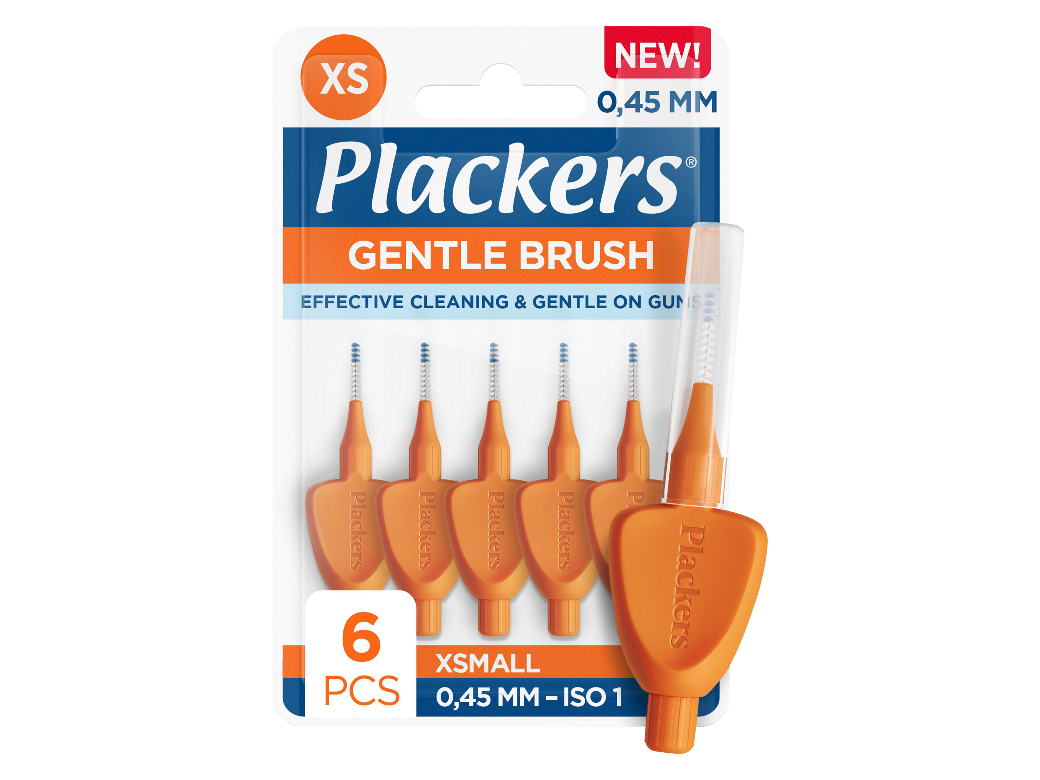 Plackers Gentle Brush Mellomromsbørste XS, 0,45 mm XS, 6 stk.