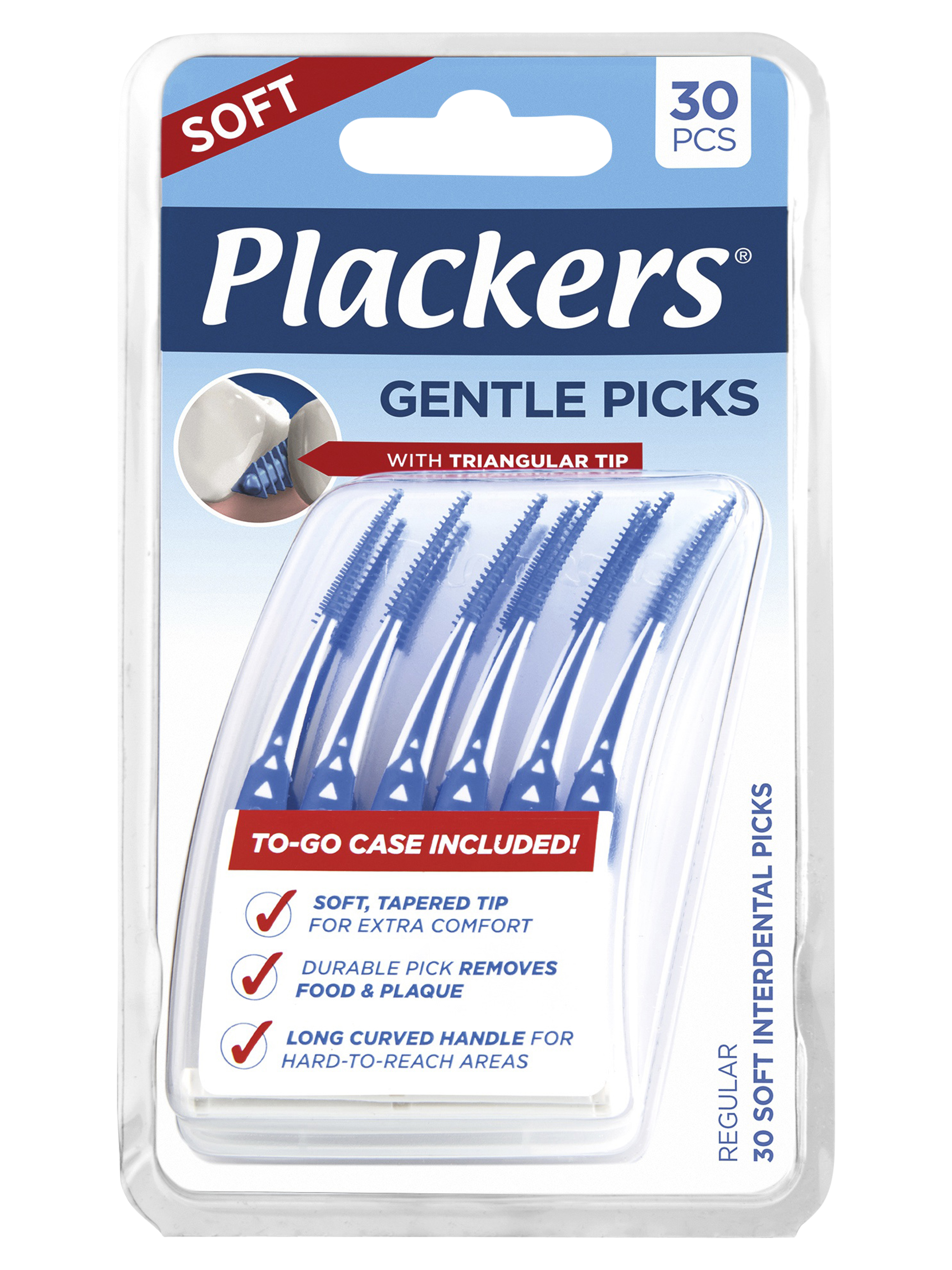 Plackers Gentle Picks Tannstikkere i plast, 30 stk