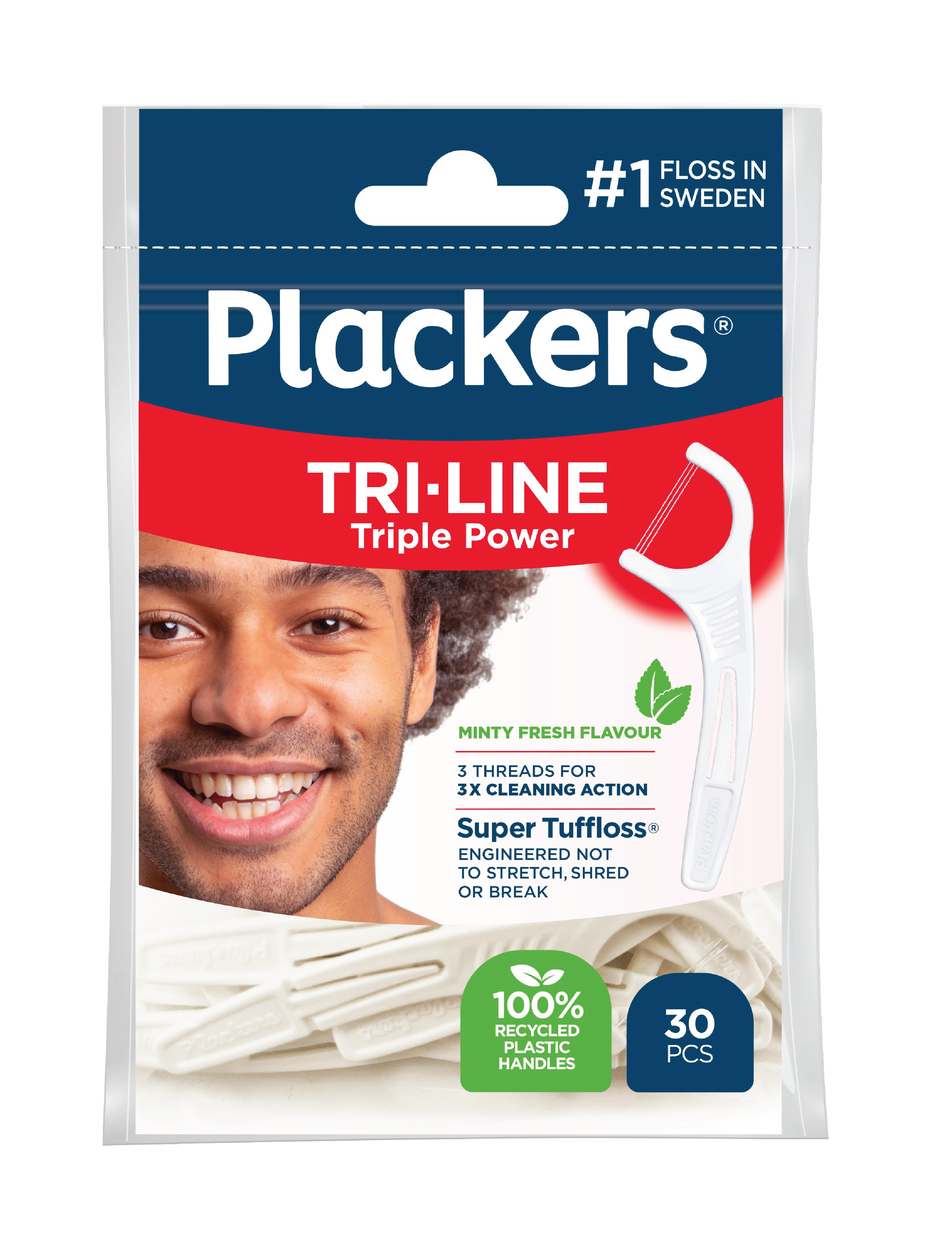 Plackers Tri-line Tanntrådbøyle, 30 stk.