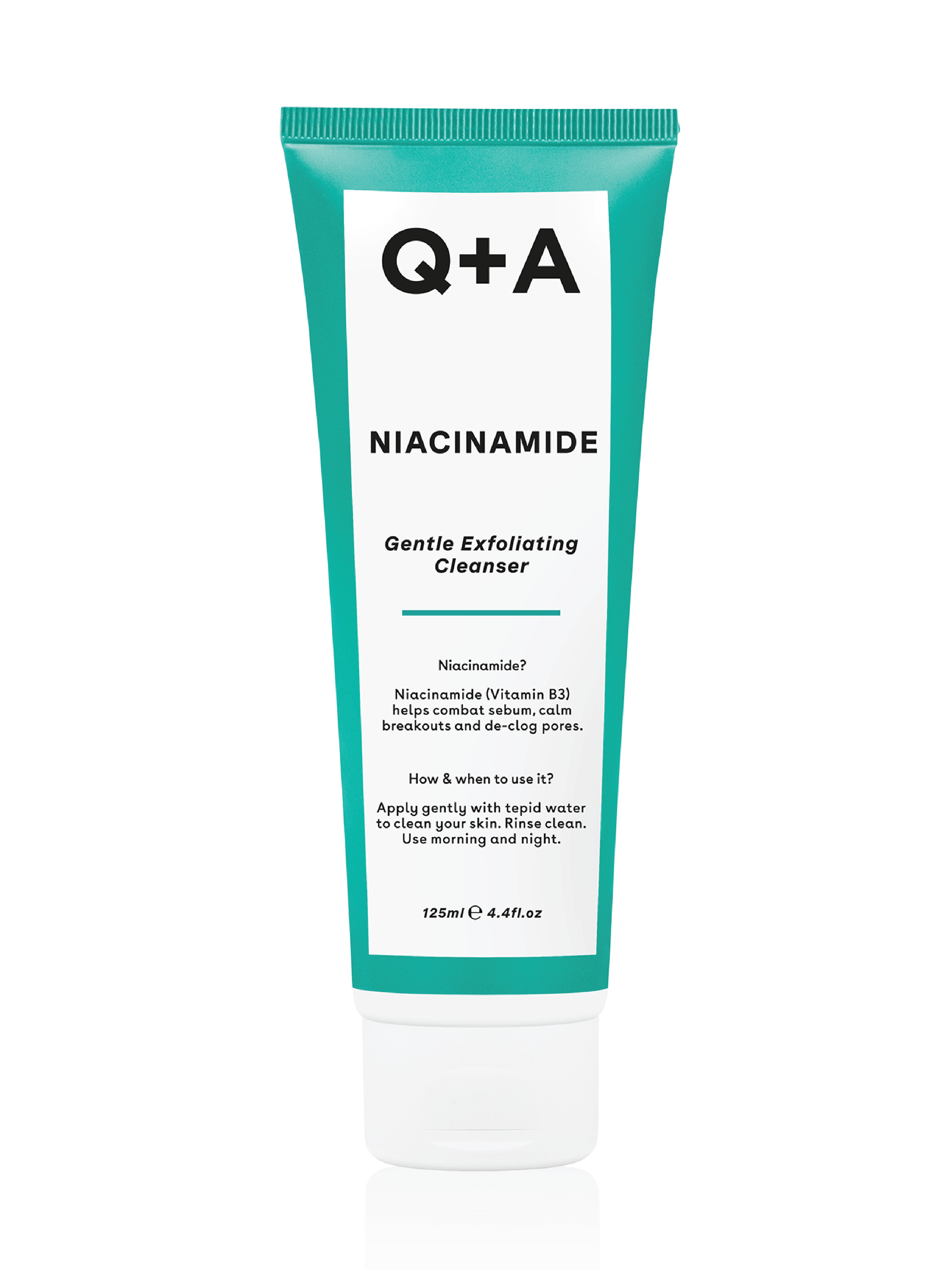 Q+A Niacinamide Gentle Exfoliating Cleanser, 125 ml